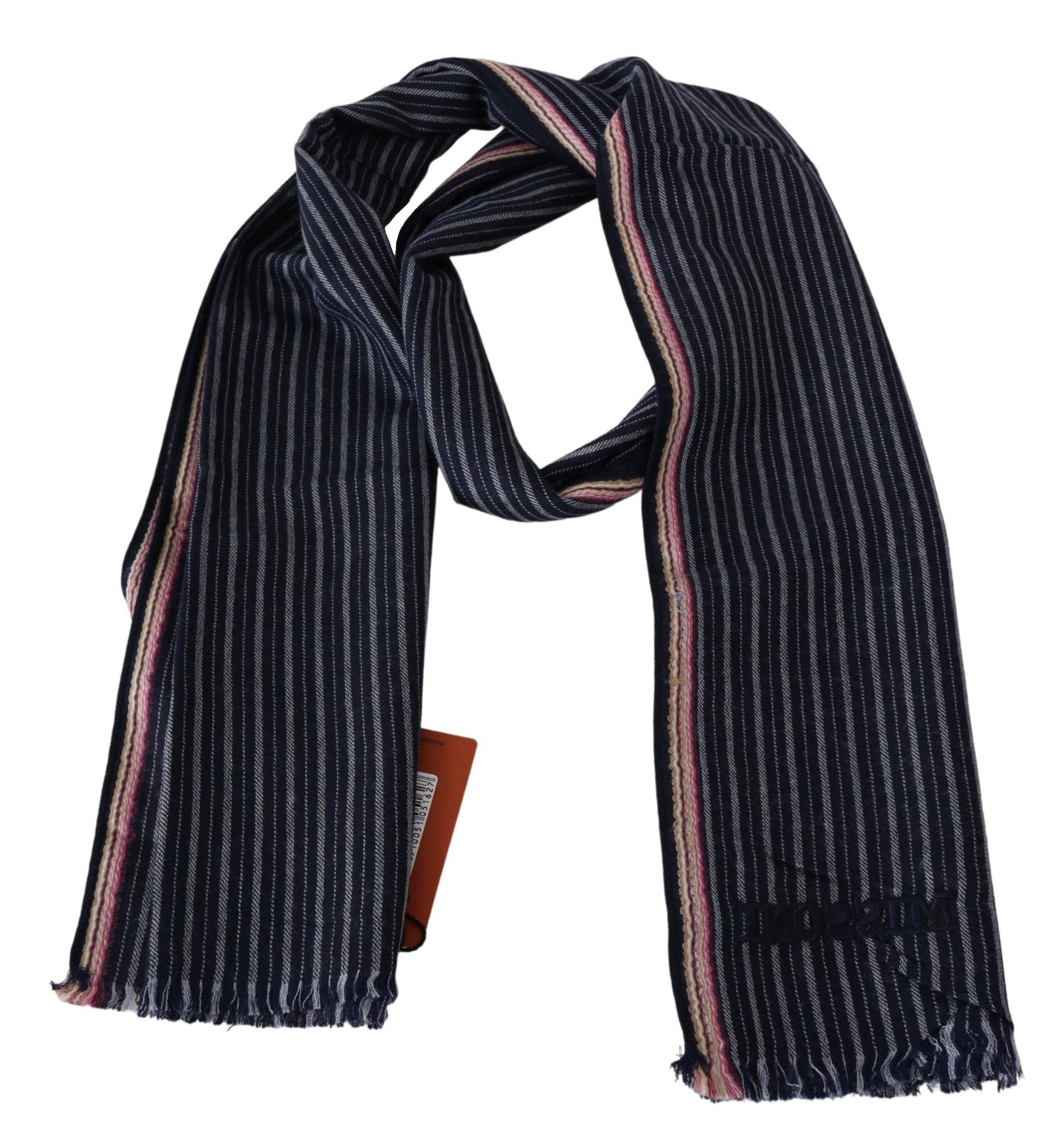 Multicolor Striped Wool Unisex Neck Wrap Scarf