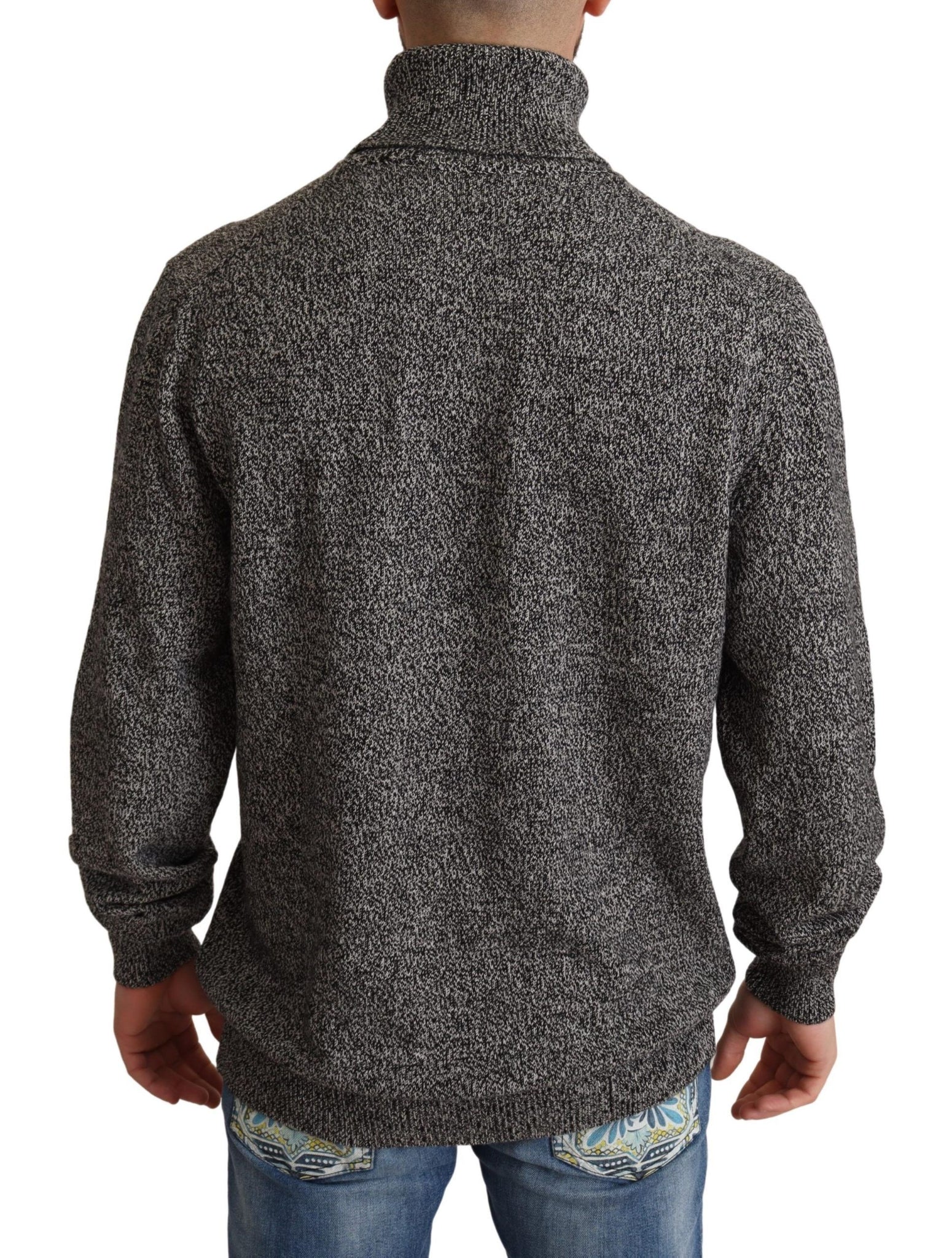 Gray Turtle Neck Cashmere Pullover Sweater