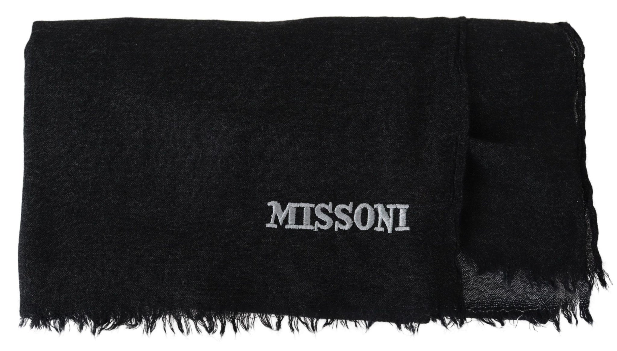 Black 100% Wool Unisex Neck Wrap Scarf