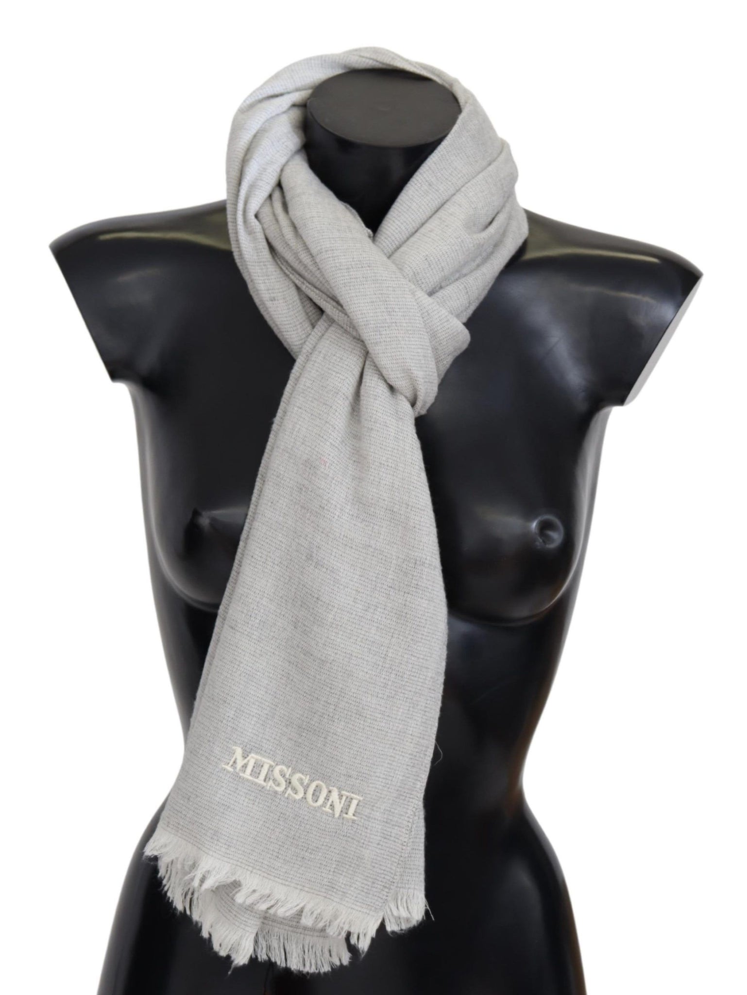 Gray Wool Knit Unisex Neck Wrap Scarf