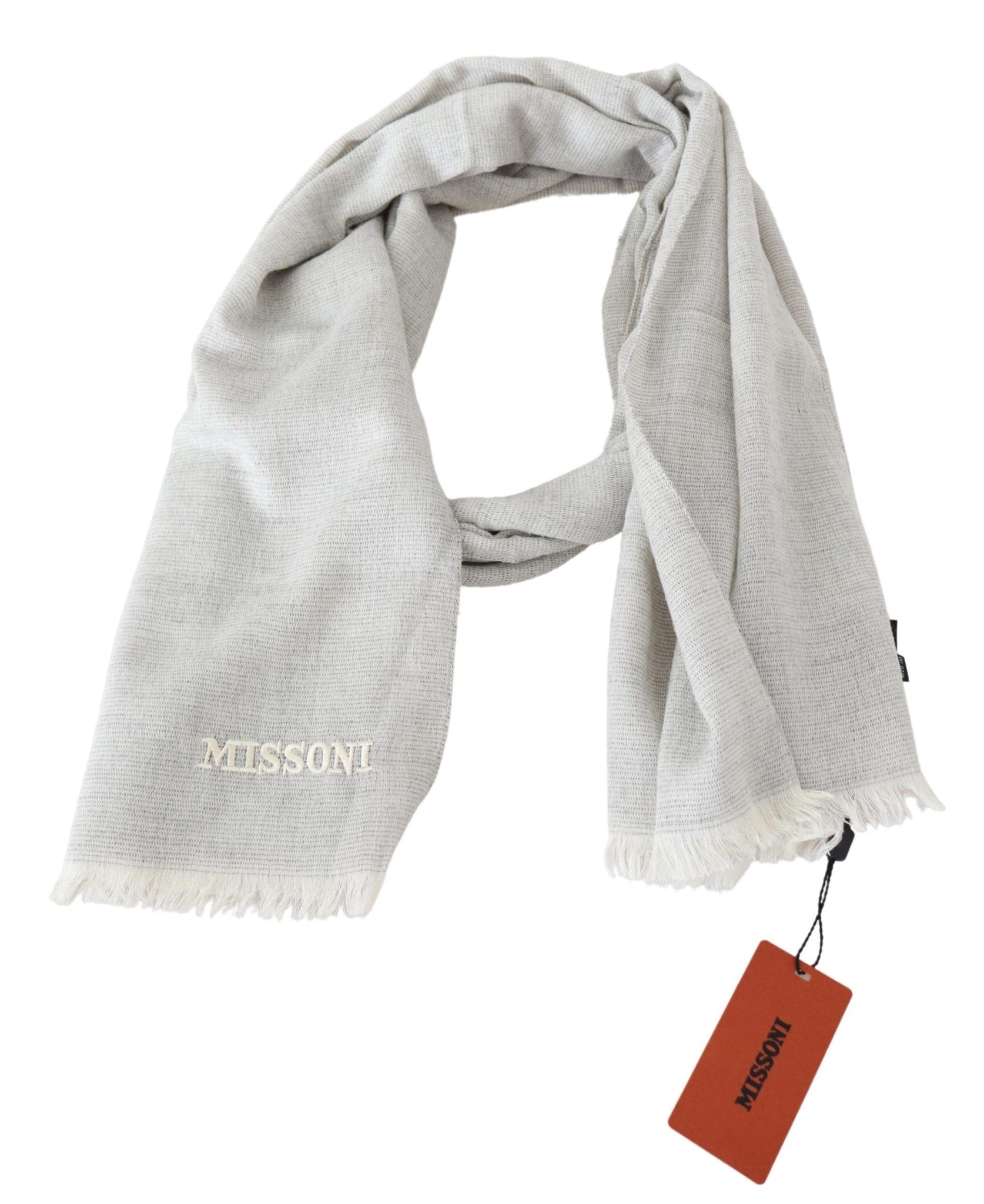 Gray Wool Knit Unisex Neck Wrap Scarf