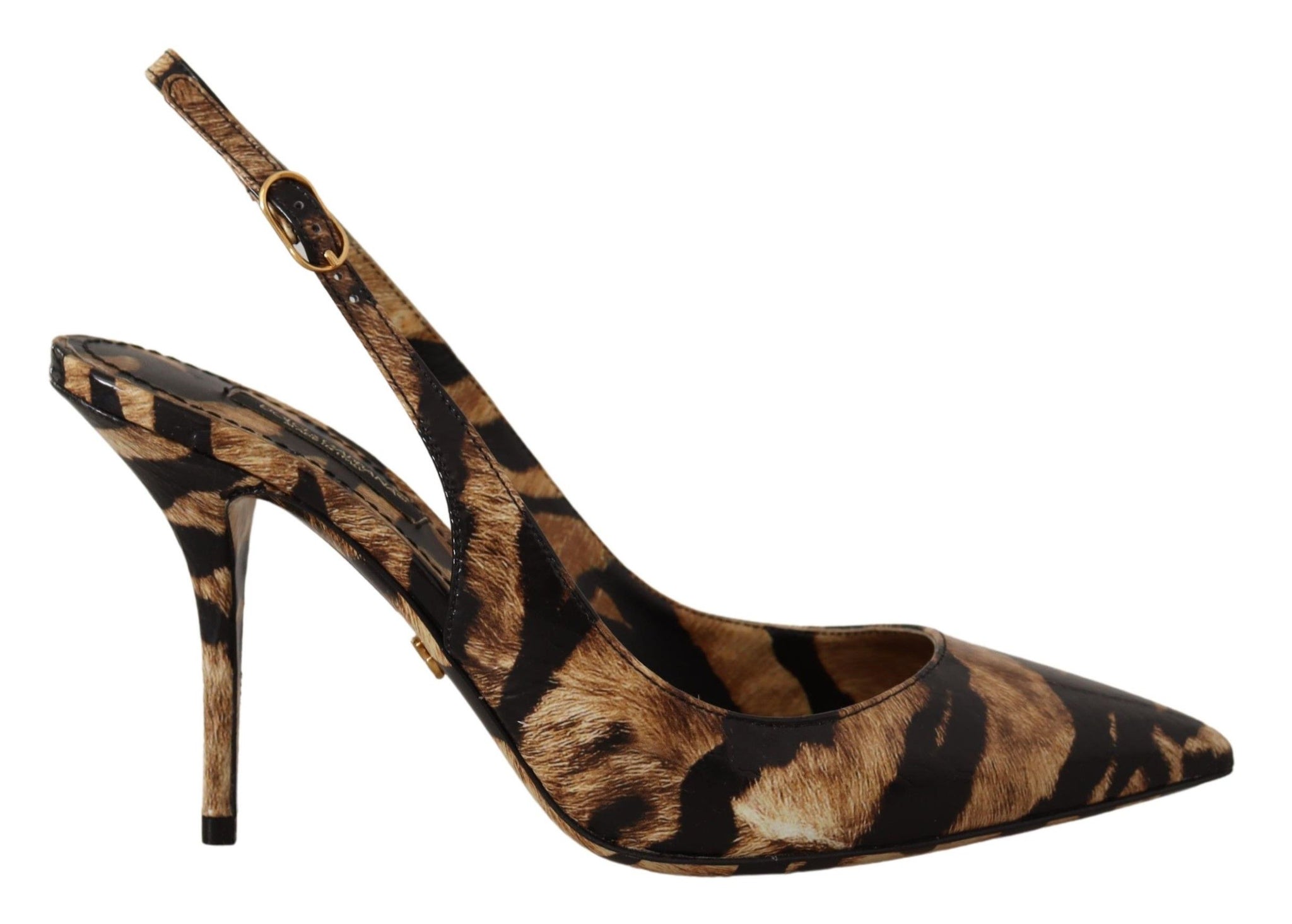 Brown Slingbacks Leather Tiger Shoes