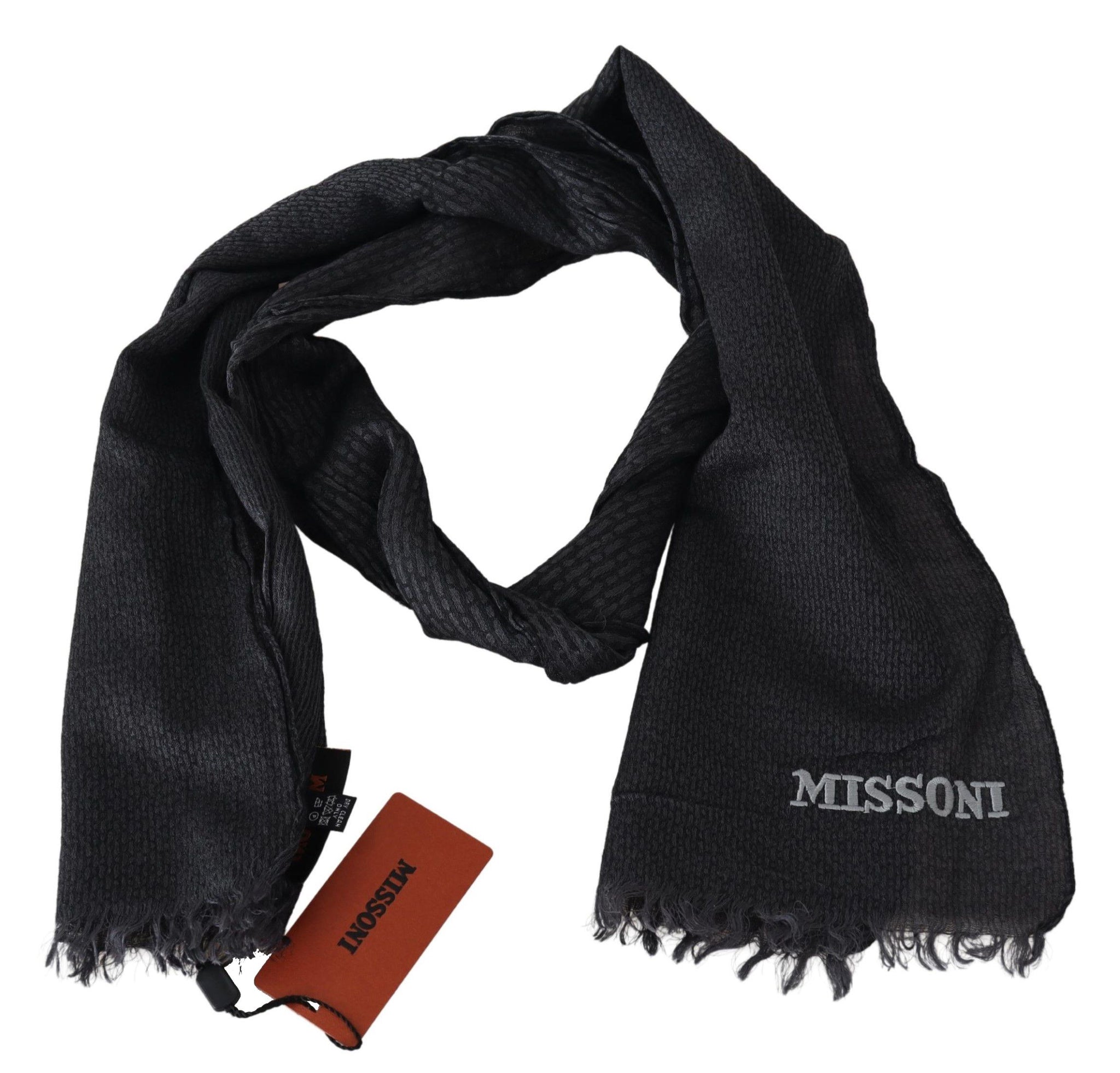 Black Wool Knit Unisex Neck Wrap Scarf