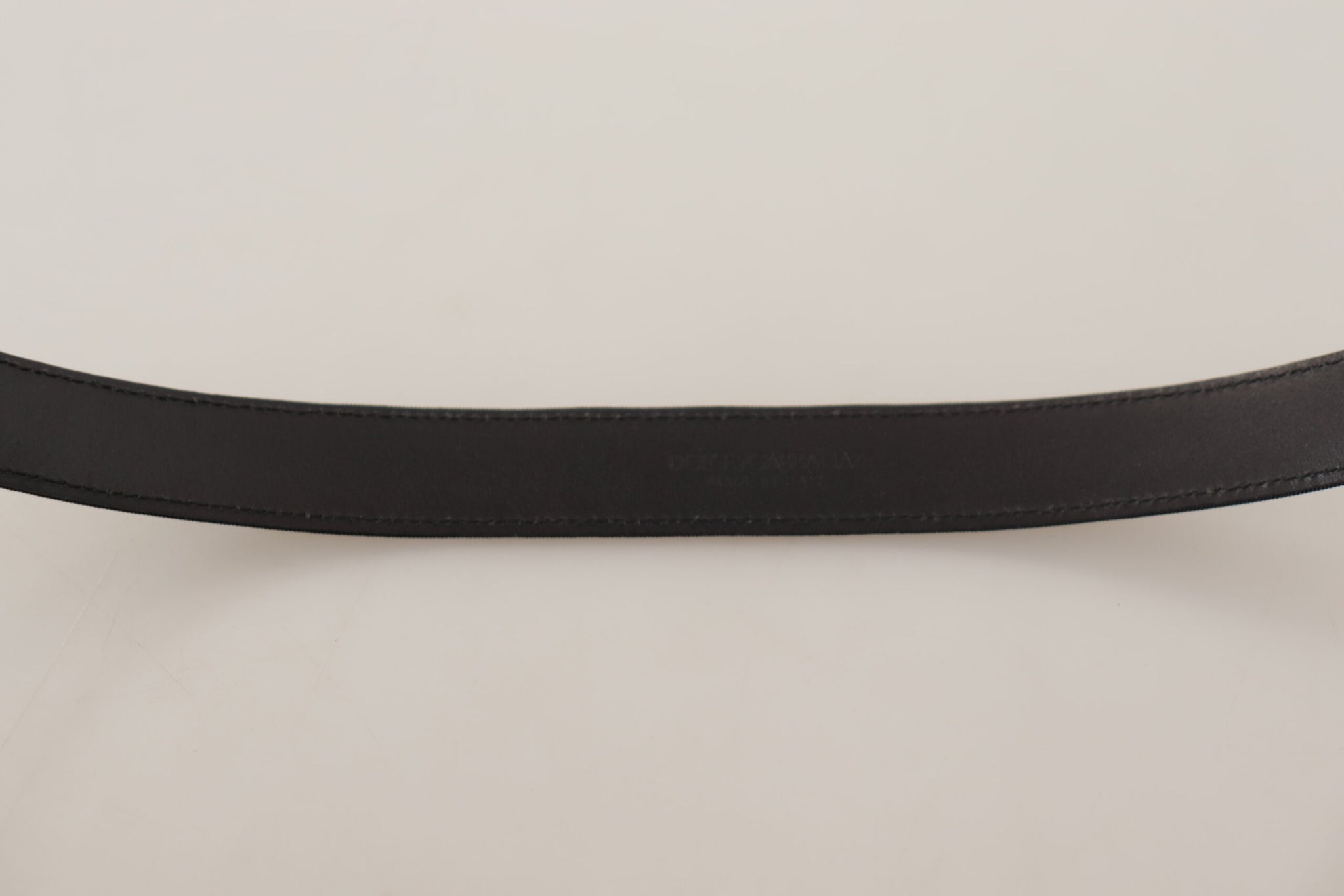 Dolce & Gabbana Black Suede Leather Silver Metal Buckle Belt