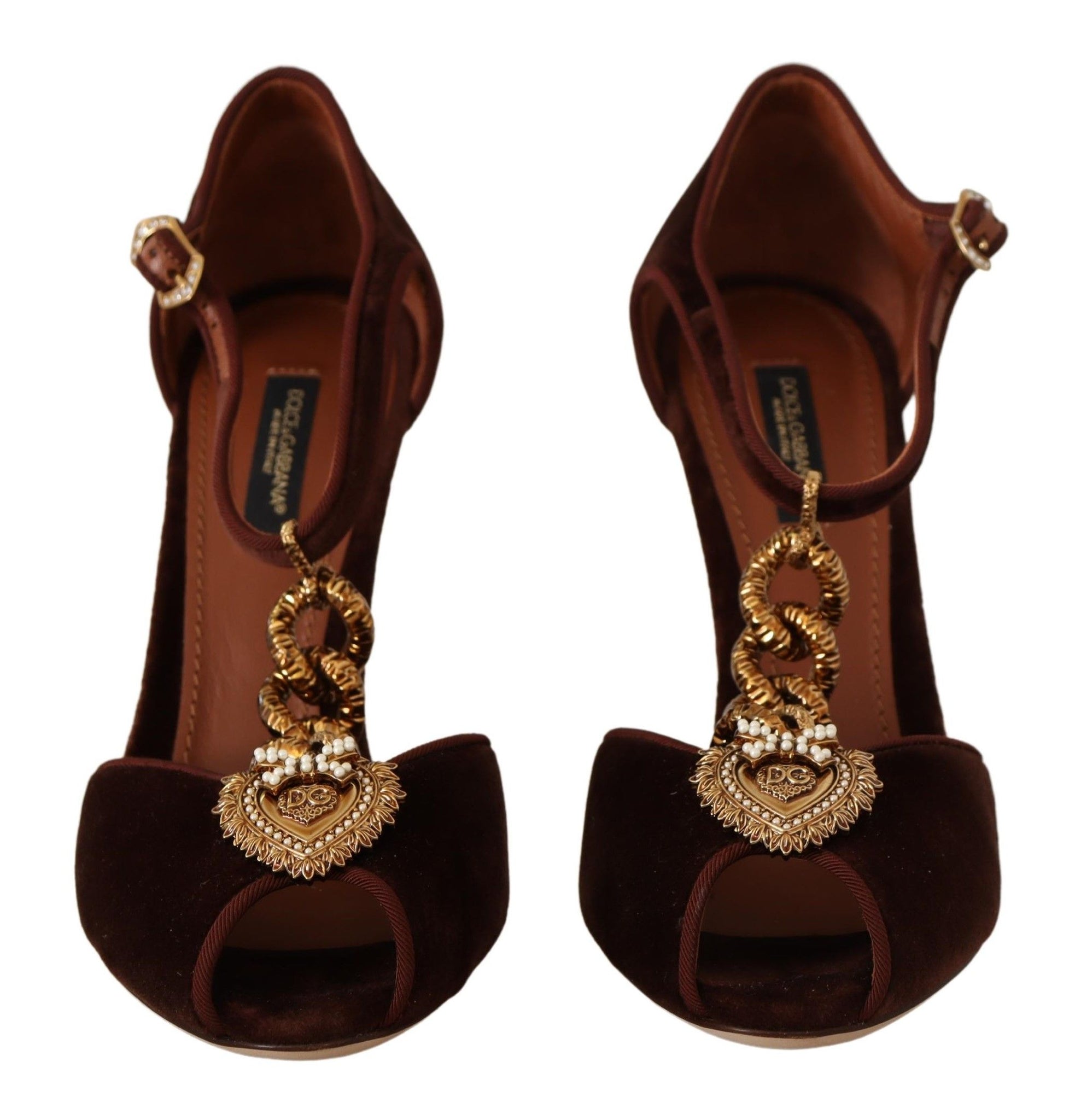 Brown Coppar Devotion Heart Sandals Shoes