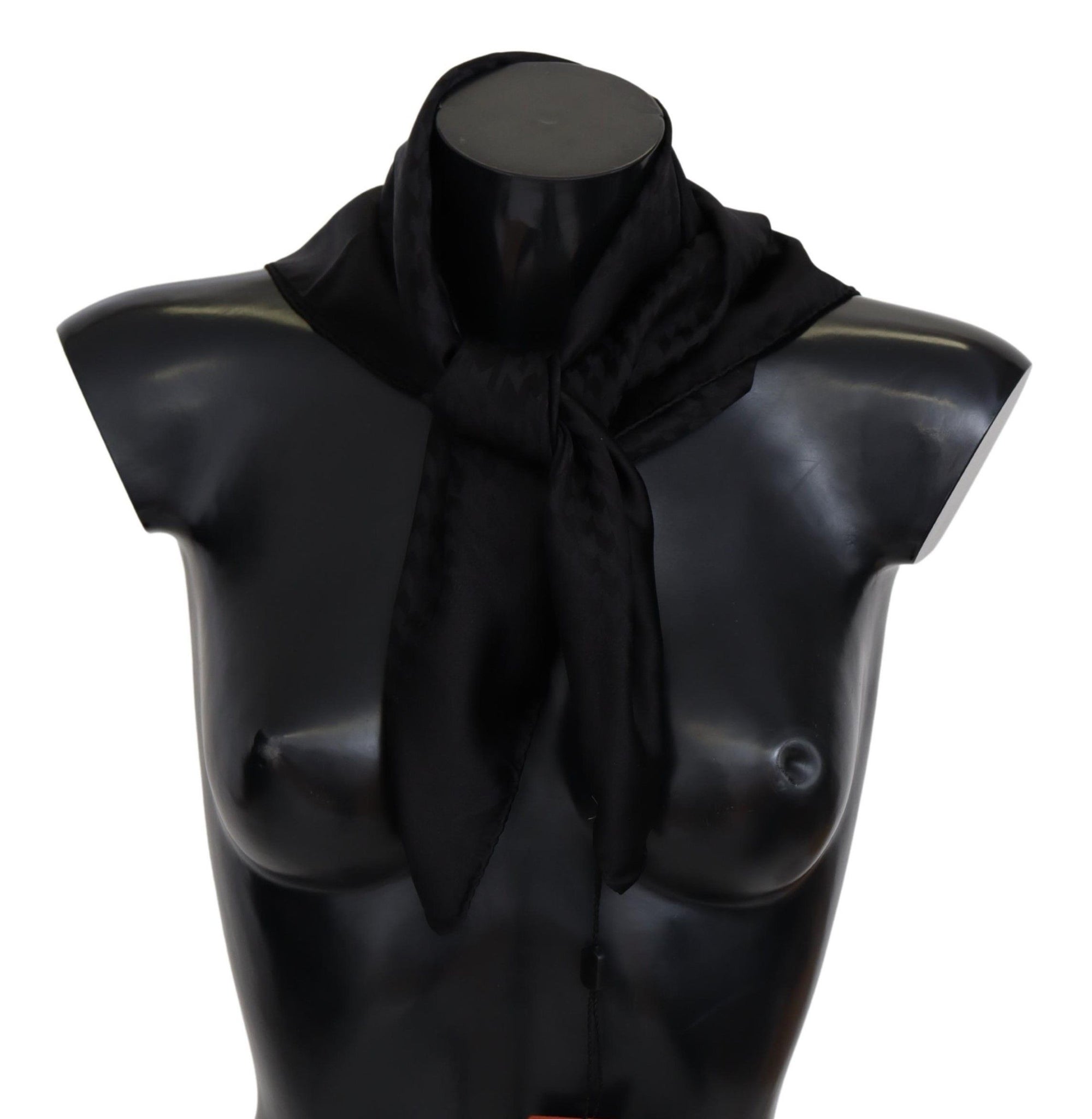 Black Wool Knit Unisex Neck Wrap Shawl Scarf