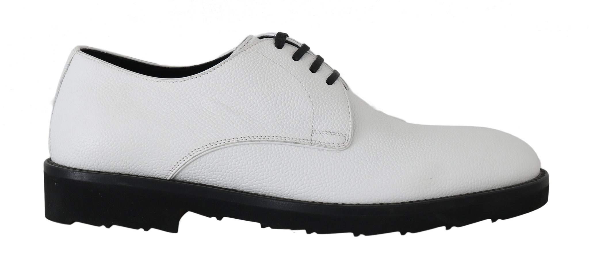 White Leather Derby Dress Formal Shoes