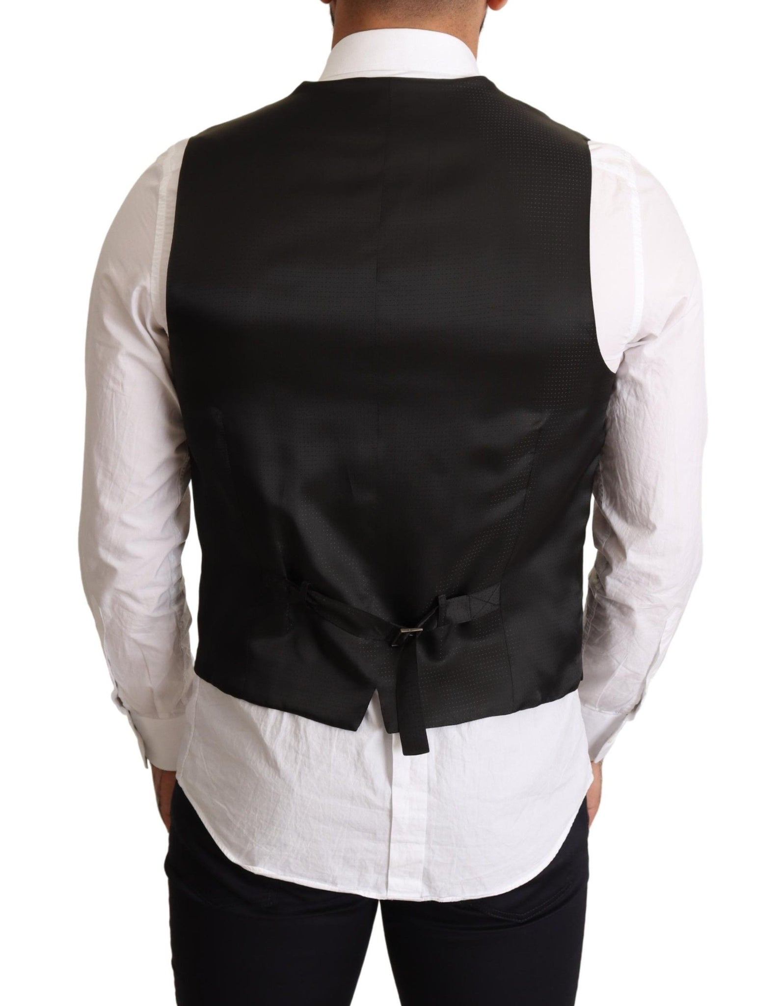 Black Wool Formal Waistcoat Dress