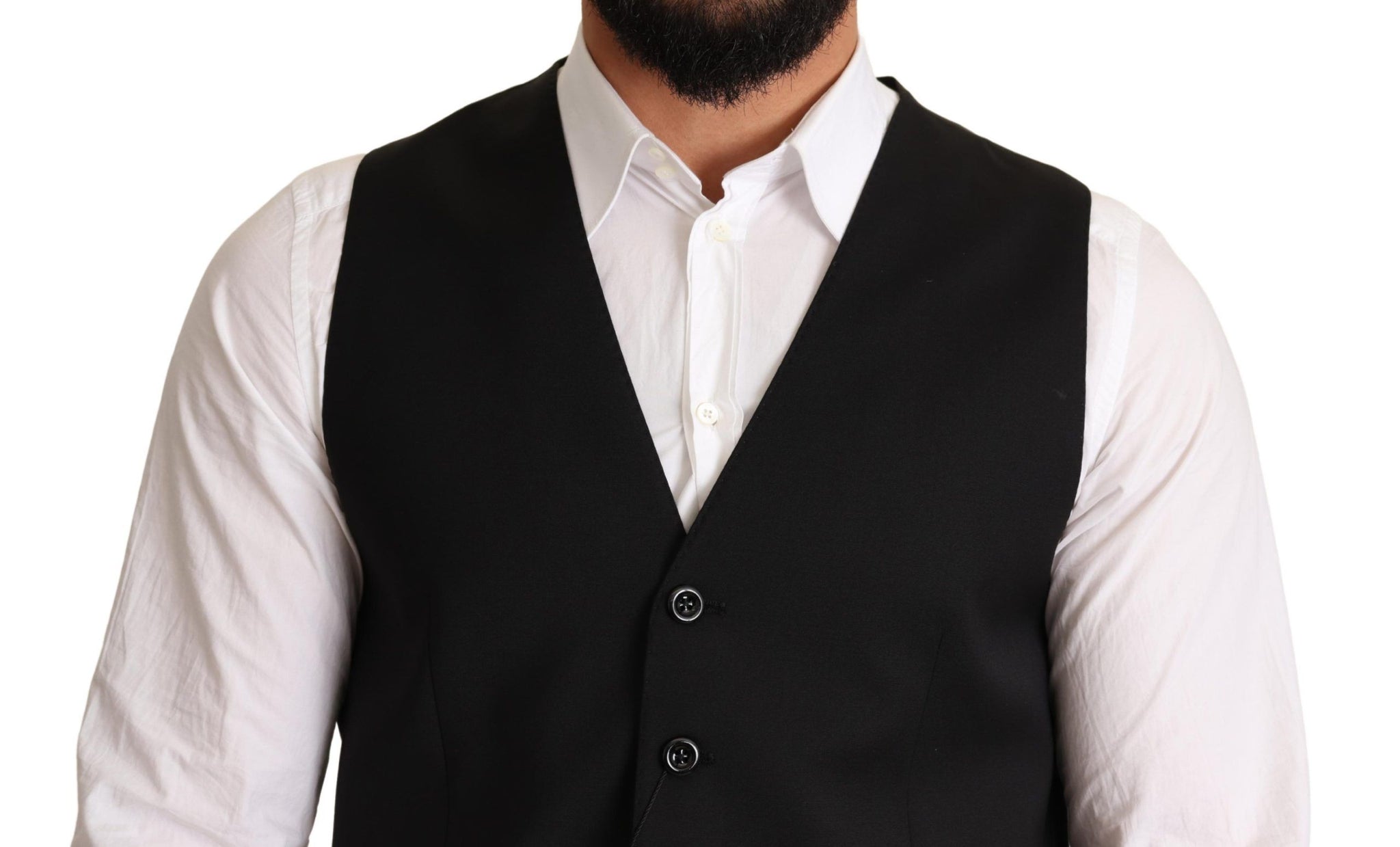 Black Wool Formal Waistcoat Dress