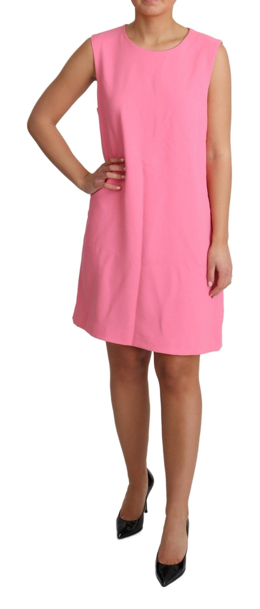 Pink Shift Sleeveless Knee Length Dress