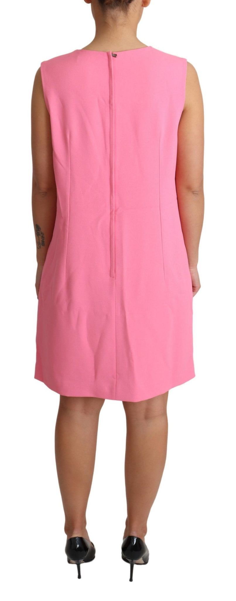 Pink Shift Sleeveless Knee Length Dress