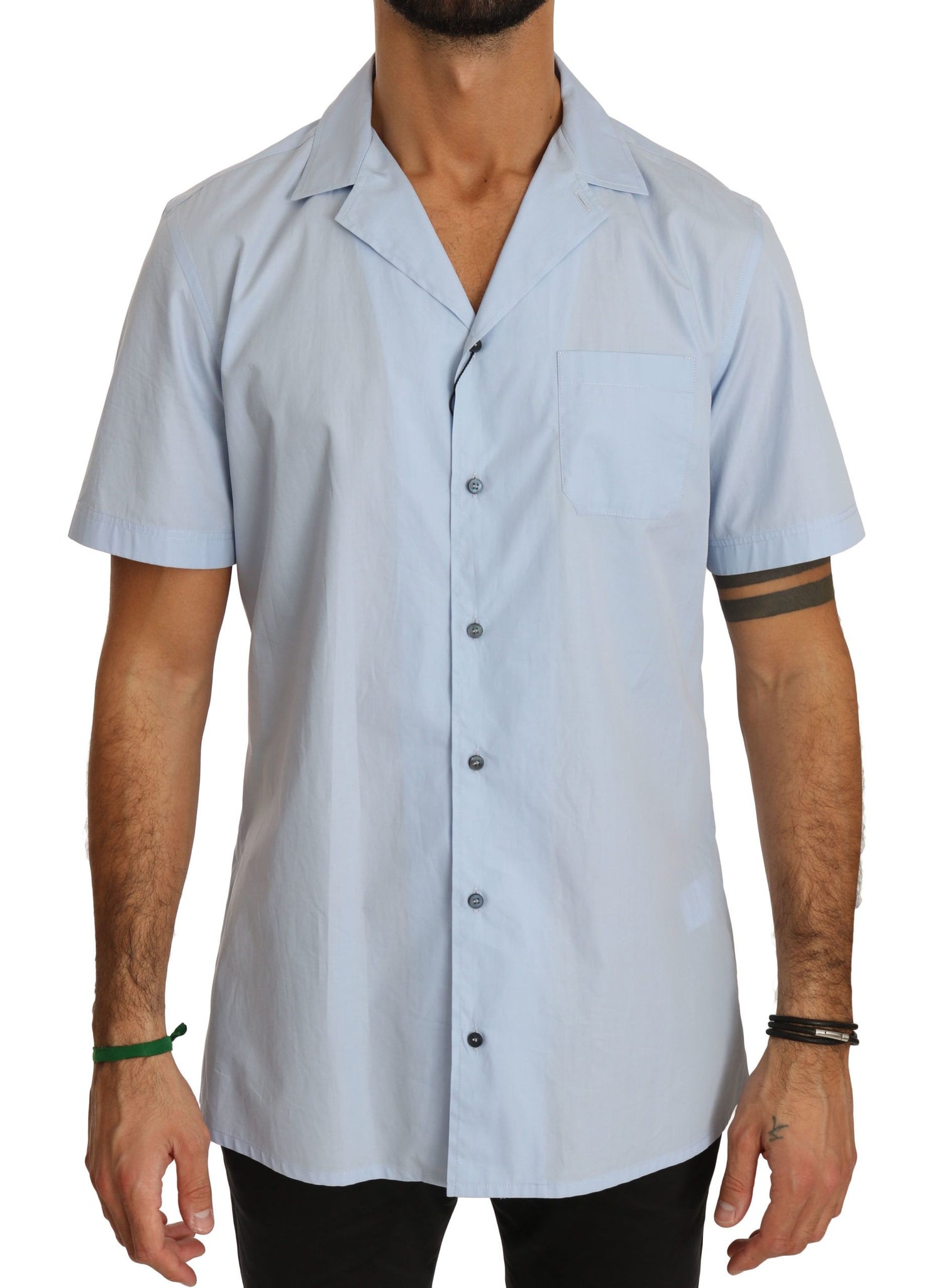 Blue Short Sleeve 100% Cotton Top Shirt