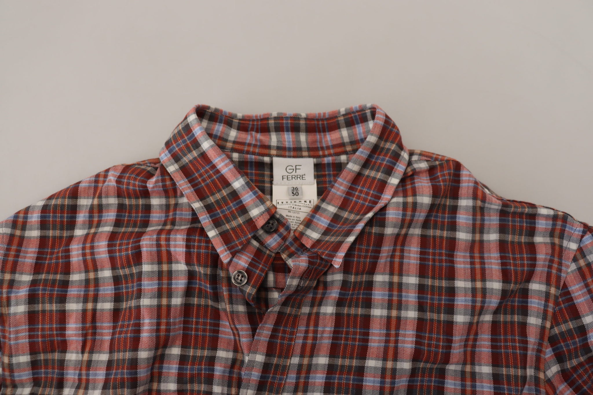 Multicolor Checkered Cotton Long Sleeves Casual Shirt