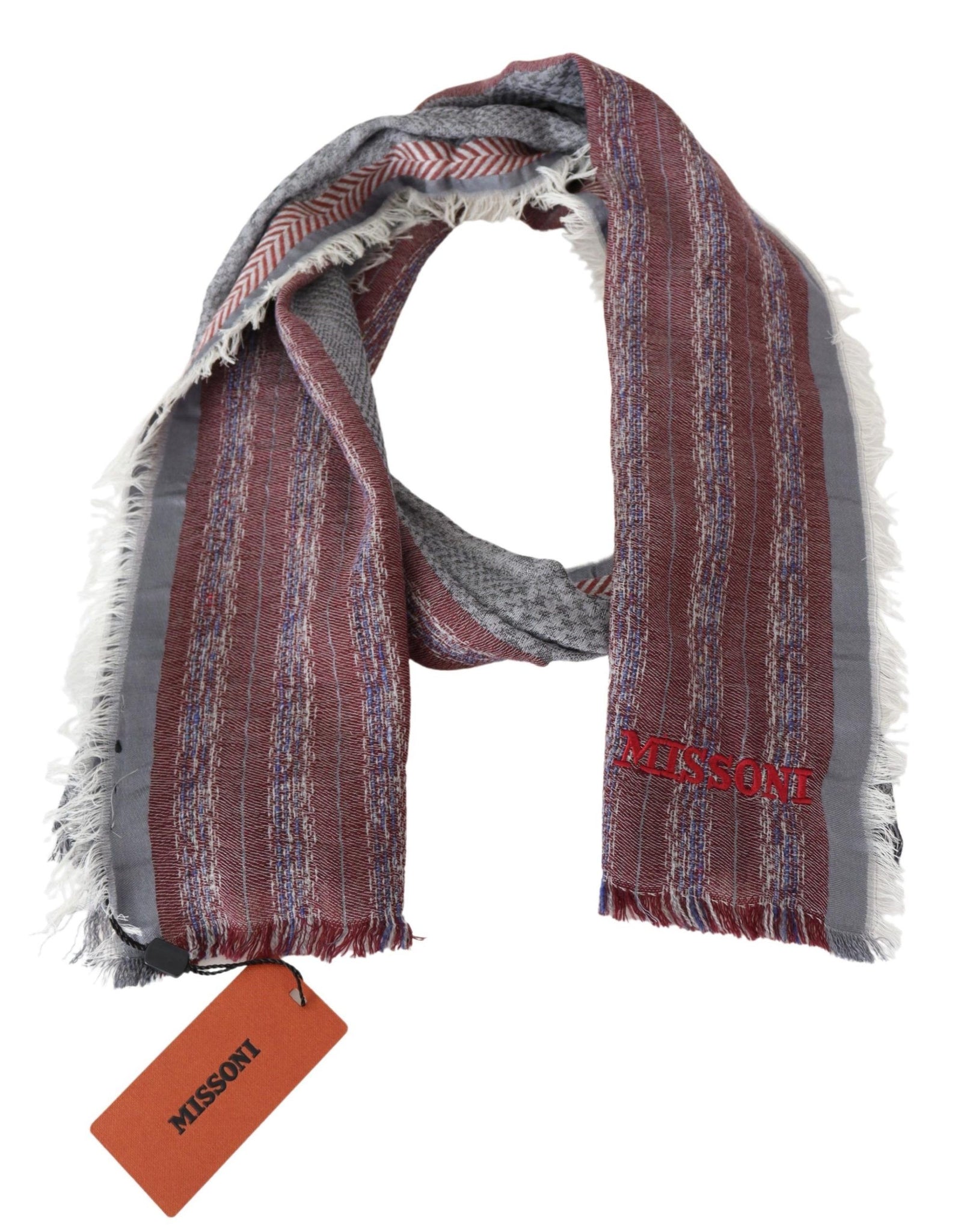 Multicolor Wool Blend Patterned Unisex Neck Wrap Scarf