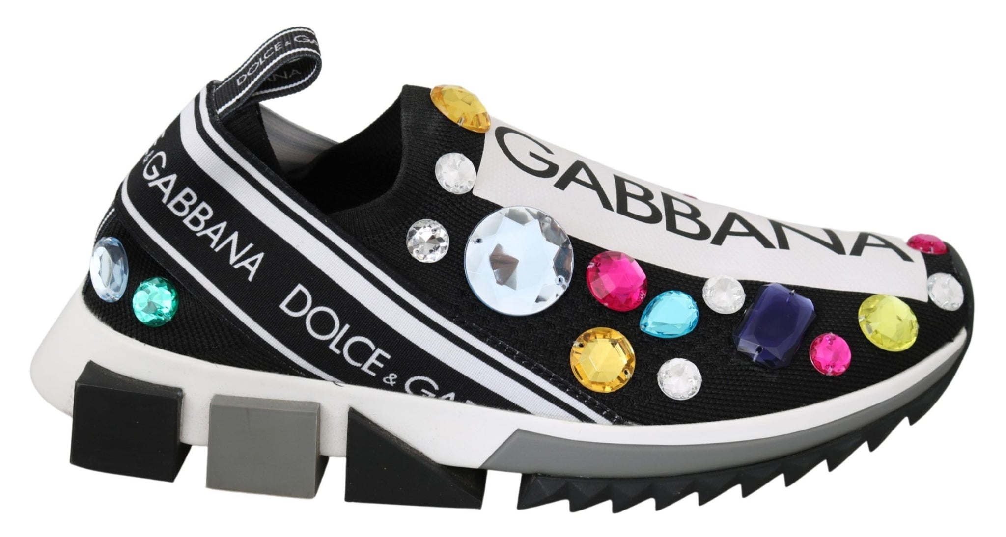 Black Multicolor Crystal Sneakers Shoes