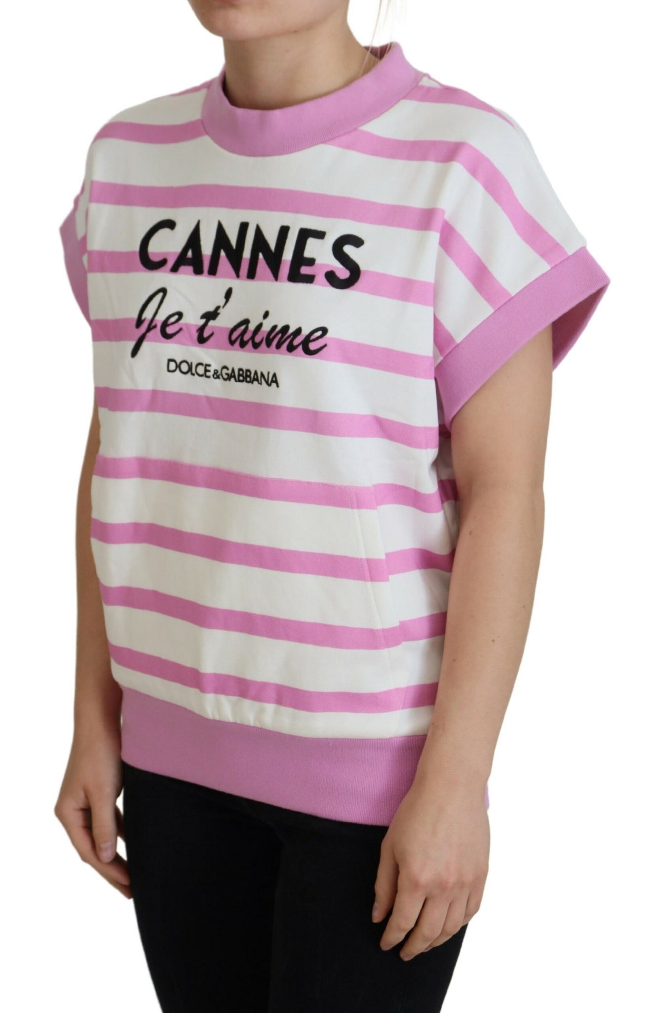 Dolce & Gabbana White Pink CANNES Exclusive T-shirt