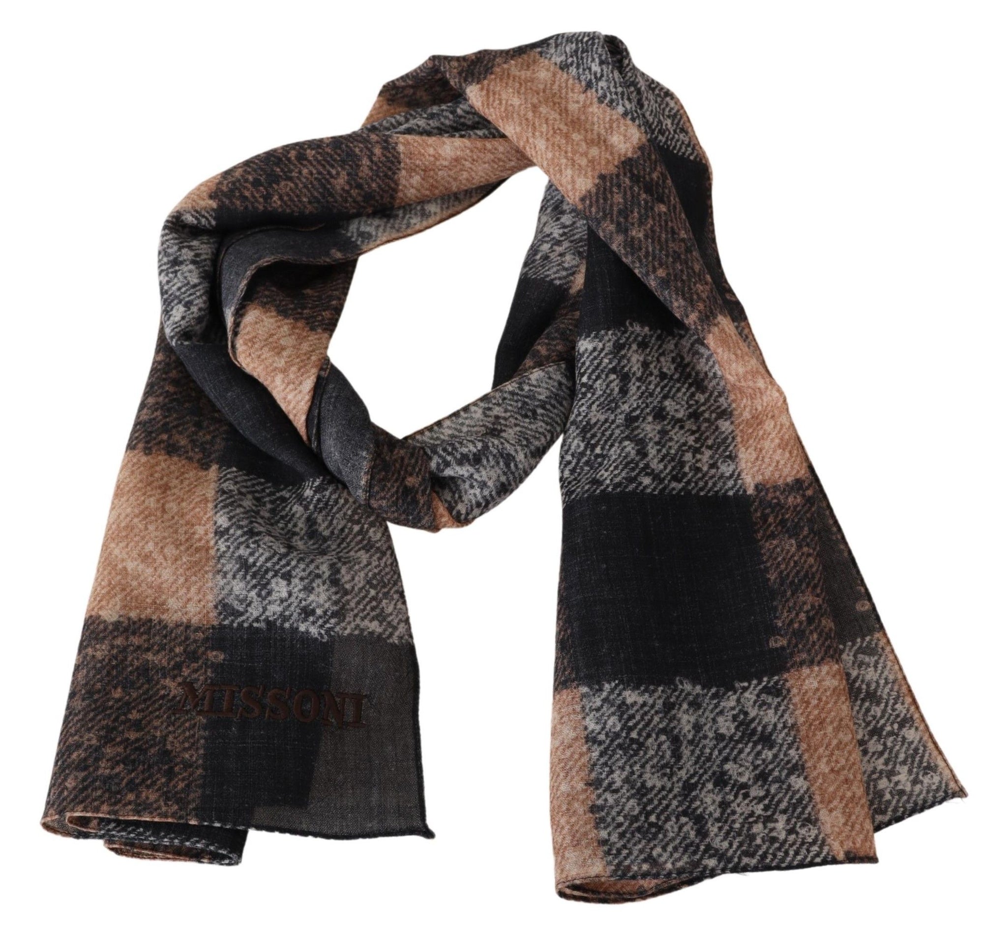 Multicolor Plaid Wool Unisex Neck Wrap Shawl Logo Scarf