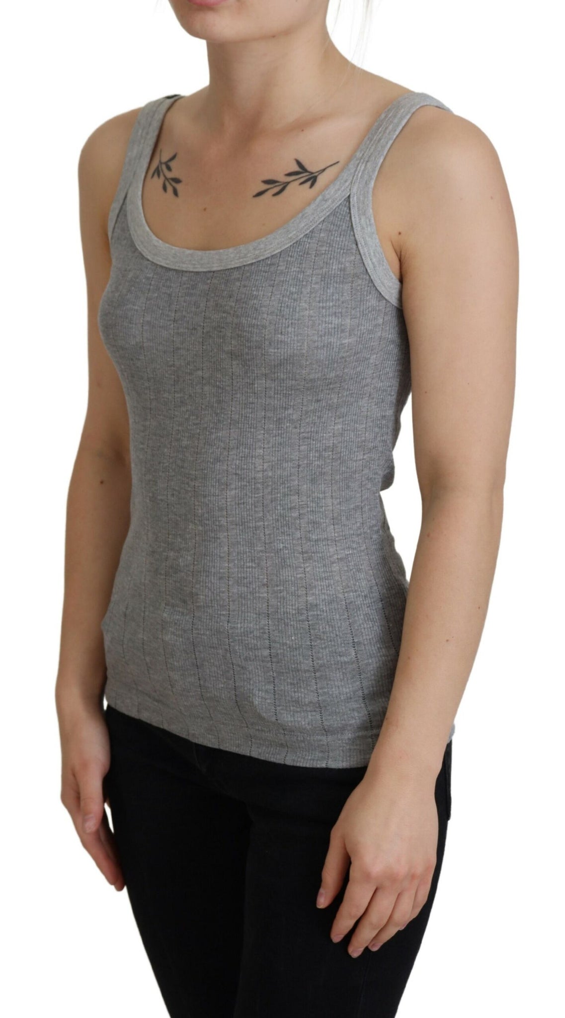 Dolce & Gabbana Gray Cotton Modal Canotta Tank Top T-shirt