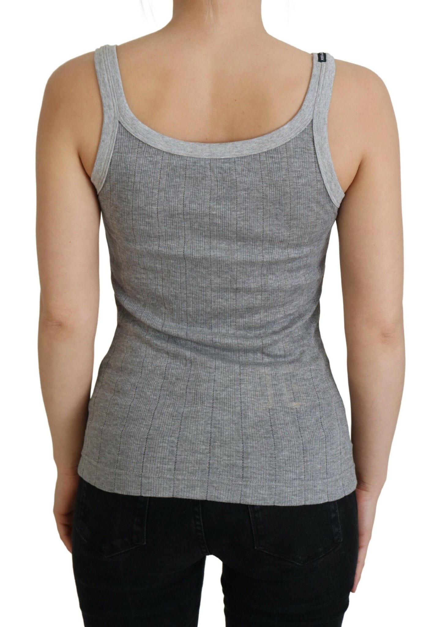 Dolce & Gabbana Gray Cotton Modal Canotta Tank Top T-shirt