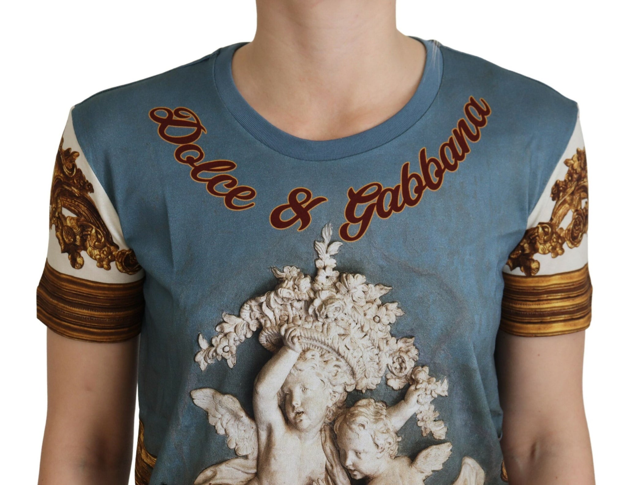 Dolce & Gabbana Multicolor DG Logo Angel Printed Shirt Top