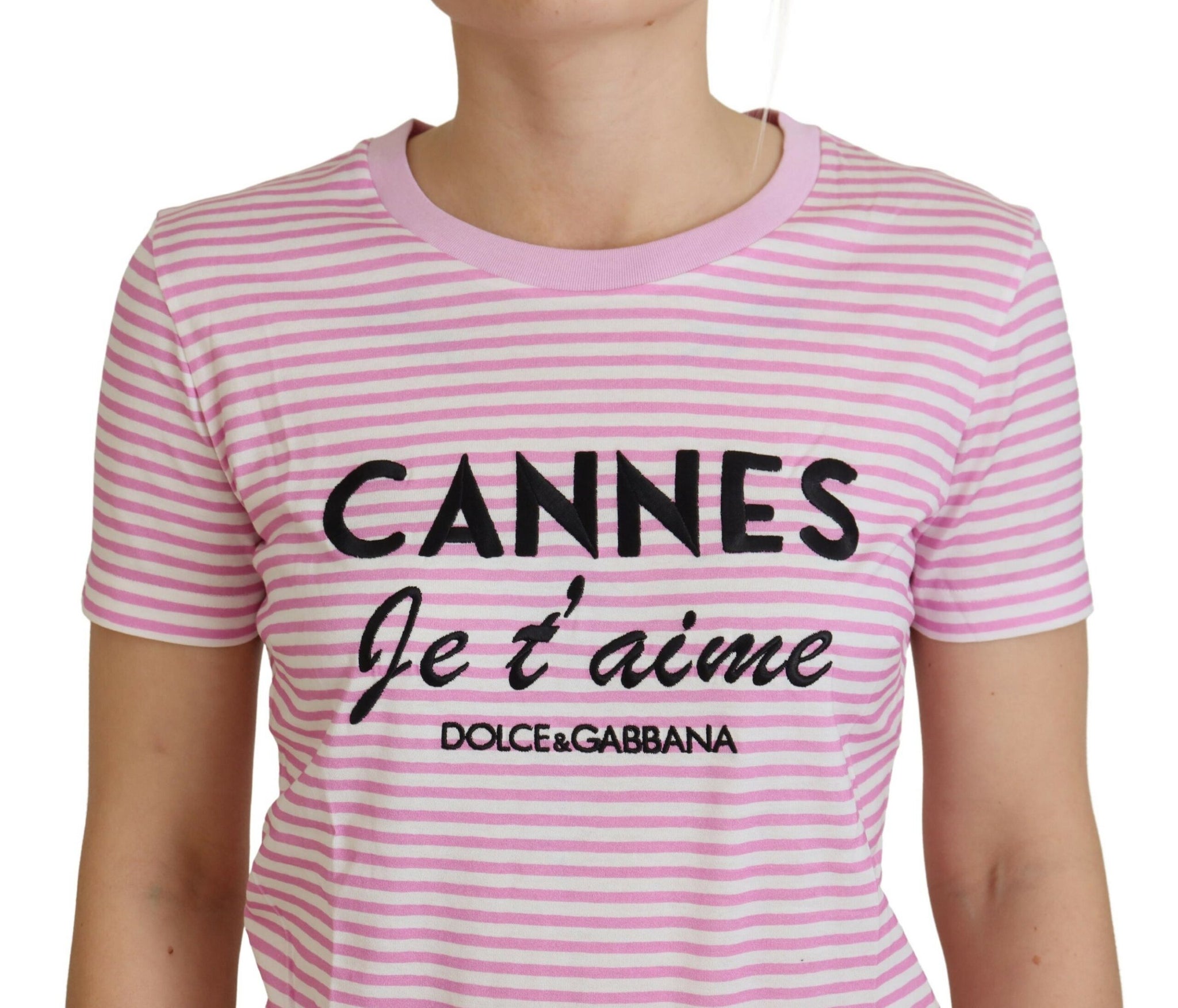 Dolce & Gabbana White Pink CANNES Exclusive T-shirt