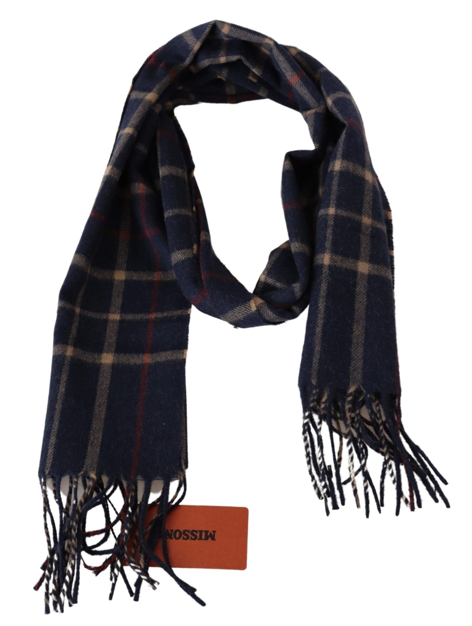 Black Checkered Unisex Neck Wrap Fringes Scarf