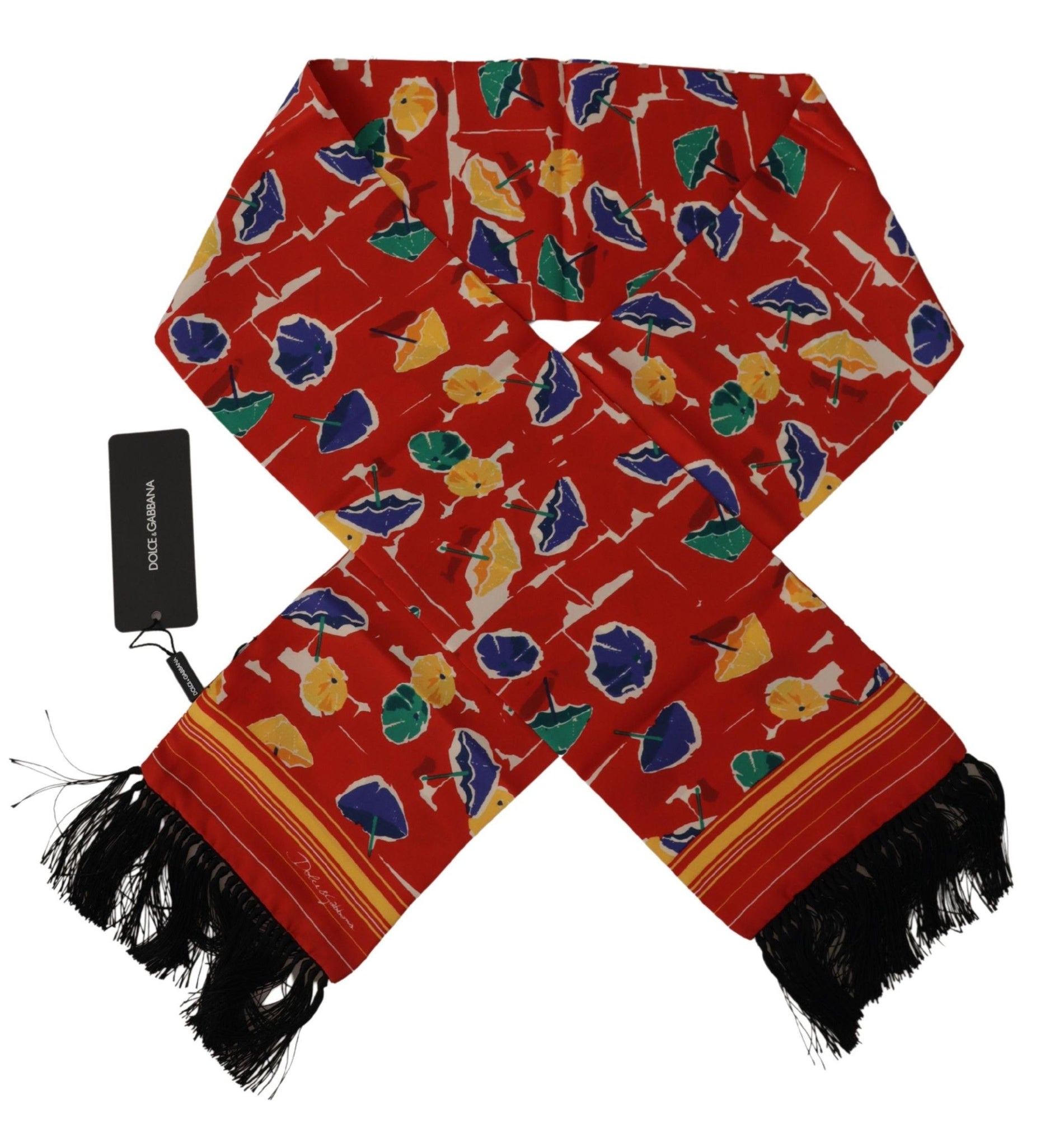 Multicolor DG Umbrellas Print Shawl Fringe Scarf