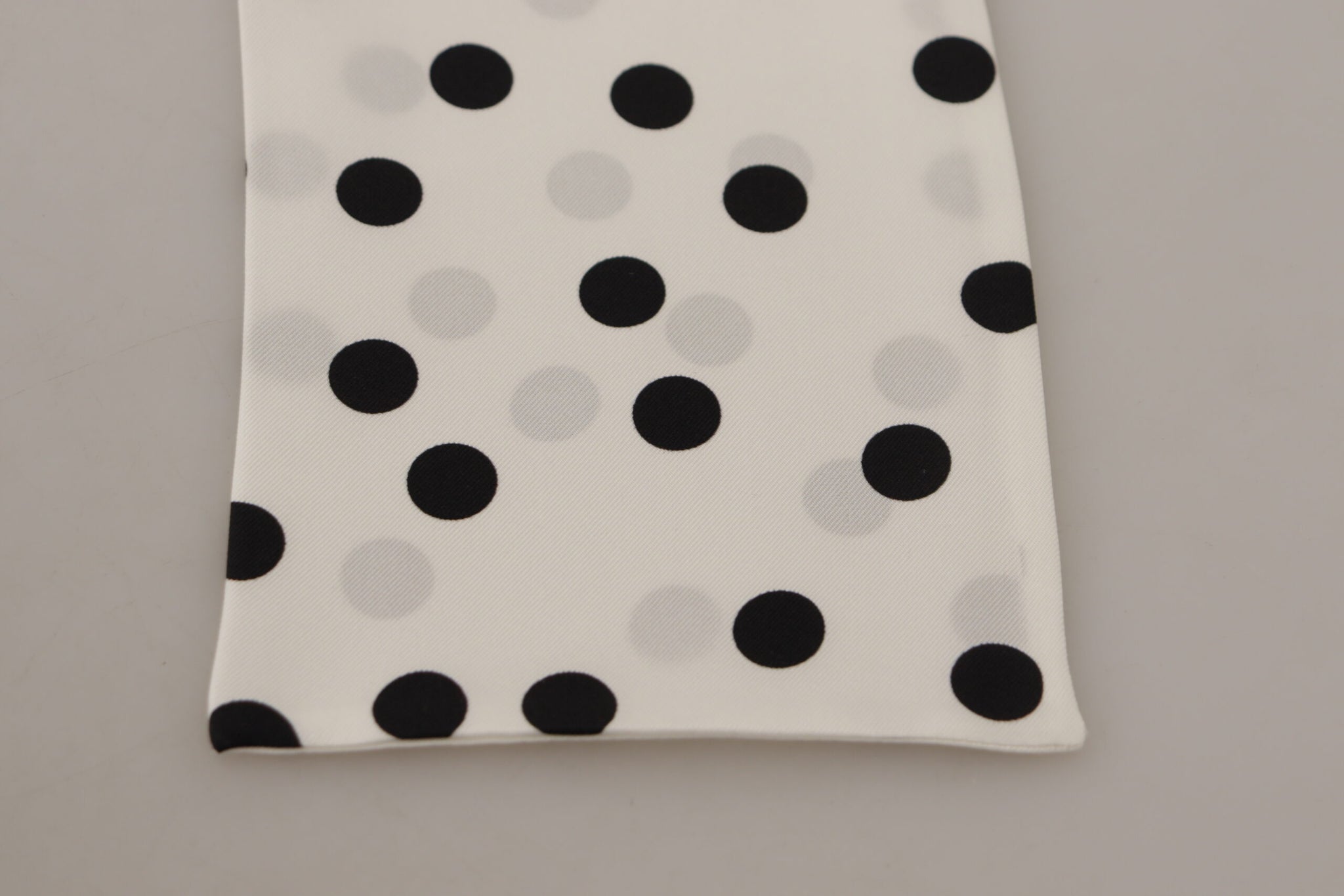 White Polka Dot Silk Shawl Neck Wrap Scarf