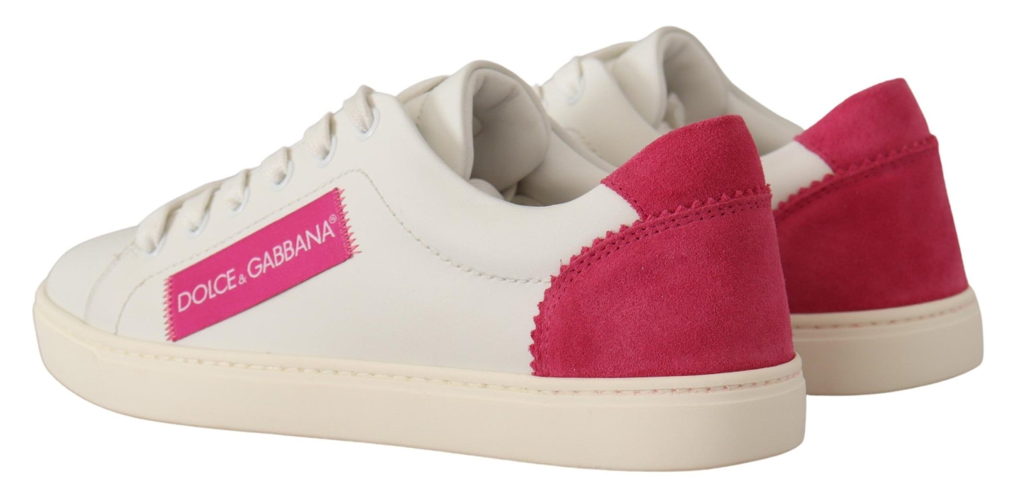 White Pink Leather Low Top Sneakers Womens Shoes