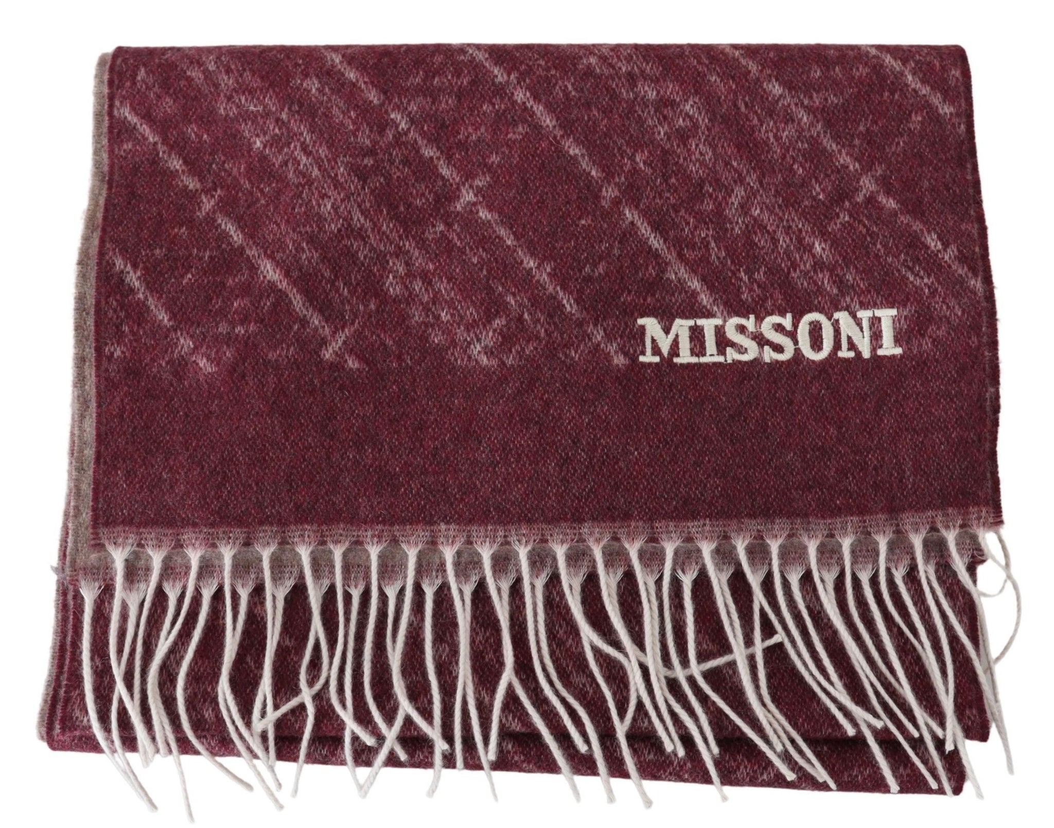 Maroon 100% Cashmere Unisex Neck Wrap Fringes Scarf