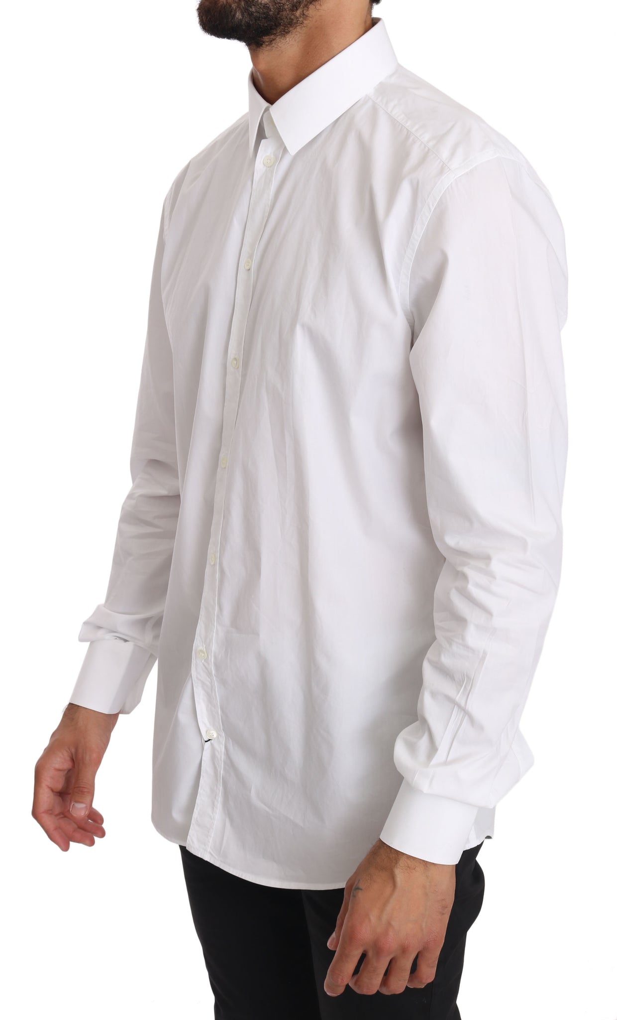 White Cotton GOLD Dress Shirt