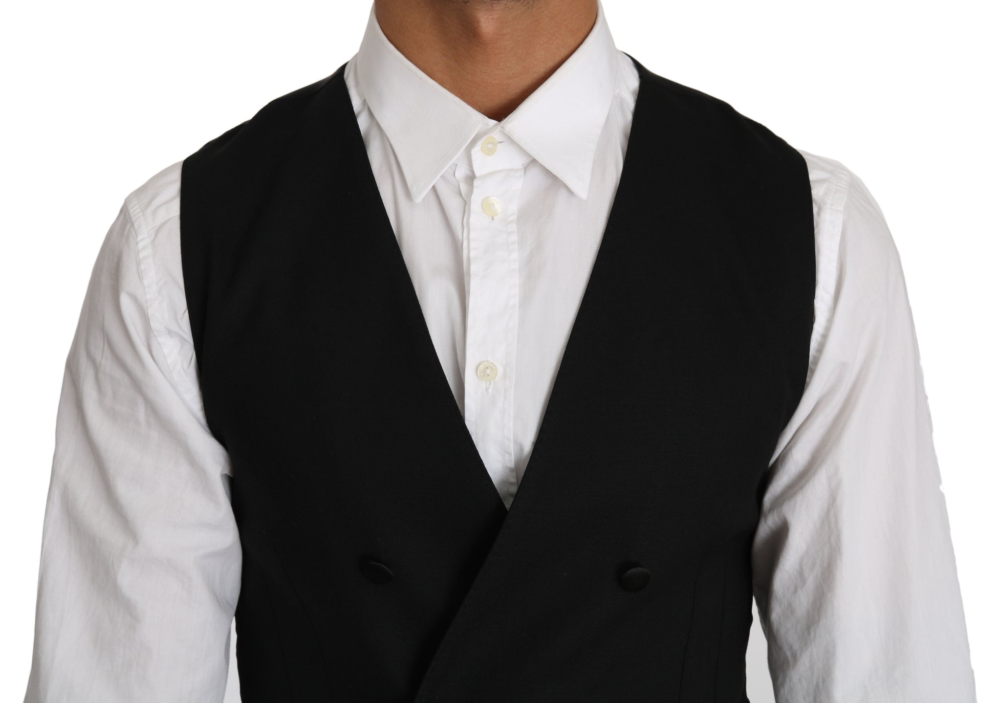 Gray Wool Double Breasted Waistcoat Vest