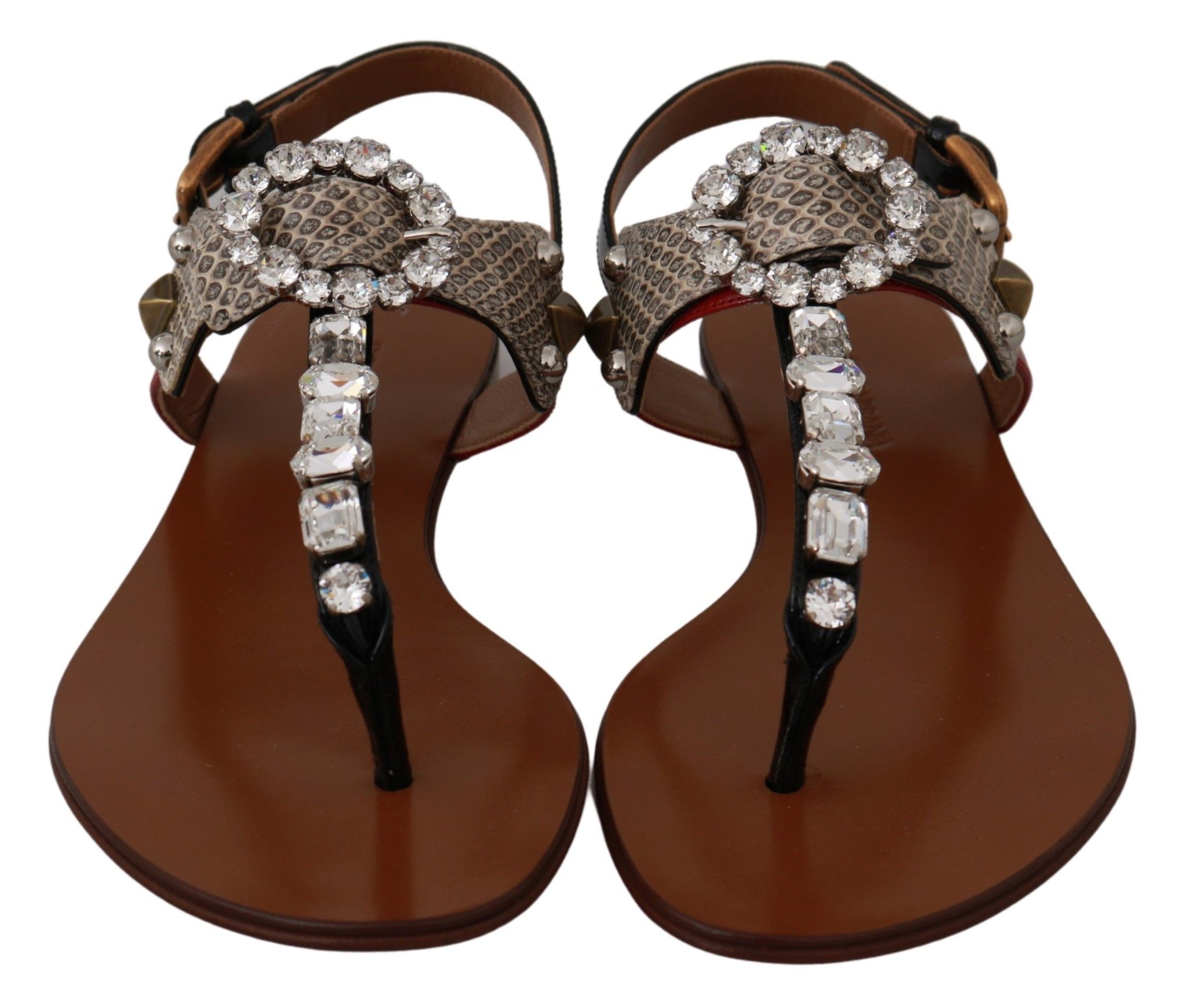 Leather Ayers Crystal Sandals Flip Flops Shoes