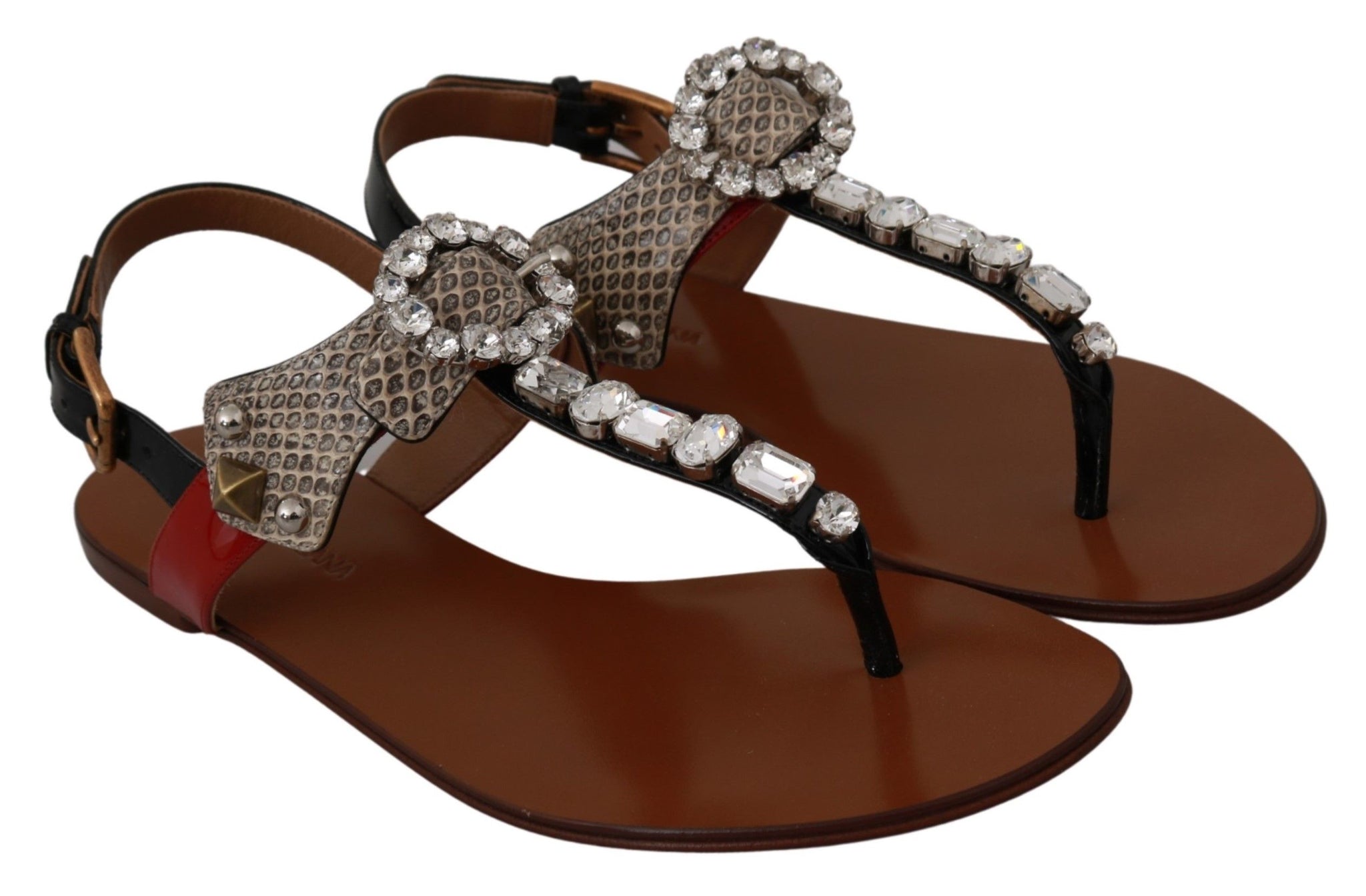 Leather Ayers Crystal Sandals Flip Flops Shoes