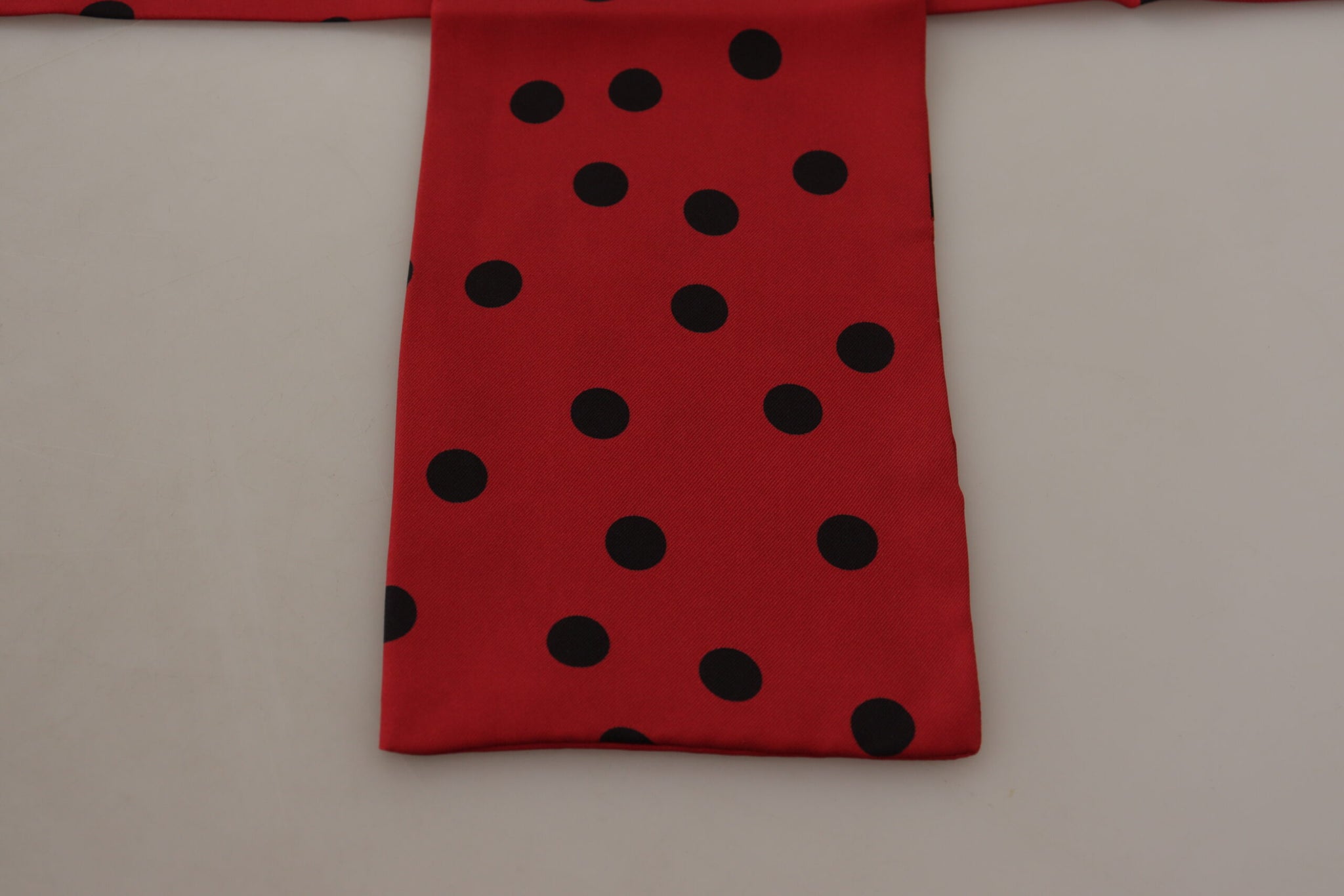 Red Polka Dot Silk Shawl Neck Wrap Scarf