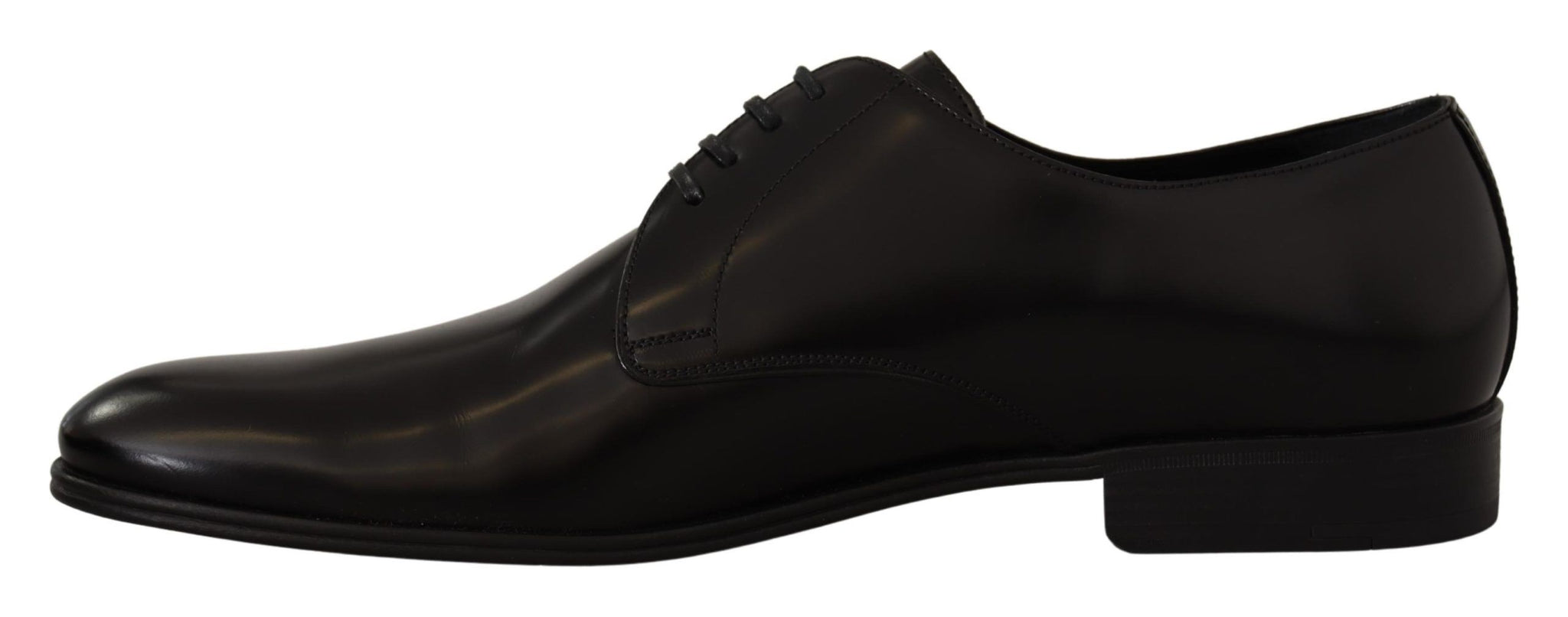 Black Leather Lace Up Formal Derby Shoes