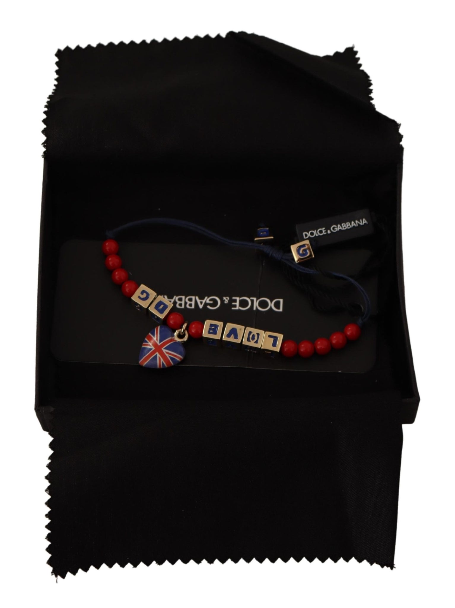 Red Blue Beaded DG LOVES LONDON Flag Branded Bracelet