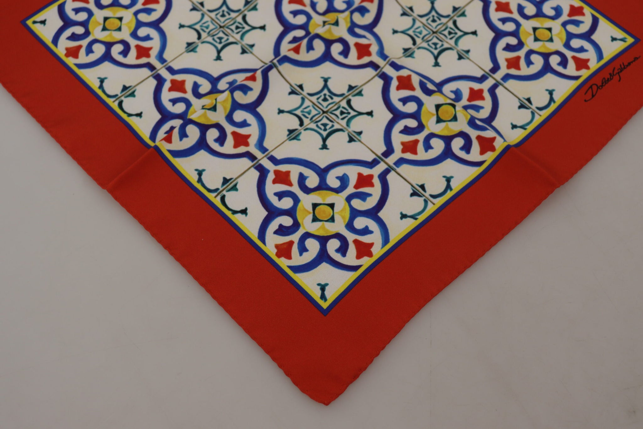 Multicolor Majolica Pattern Square Handkerchief