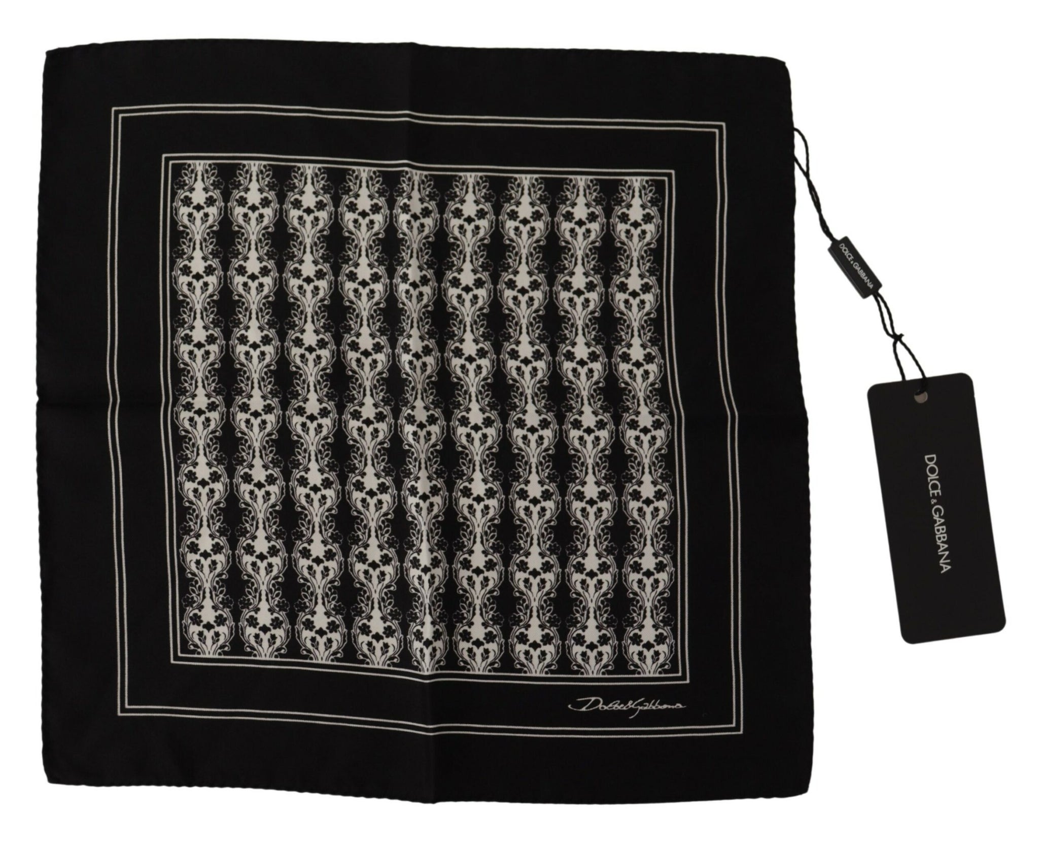 Black Printed Square Handkerchief Scarf