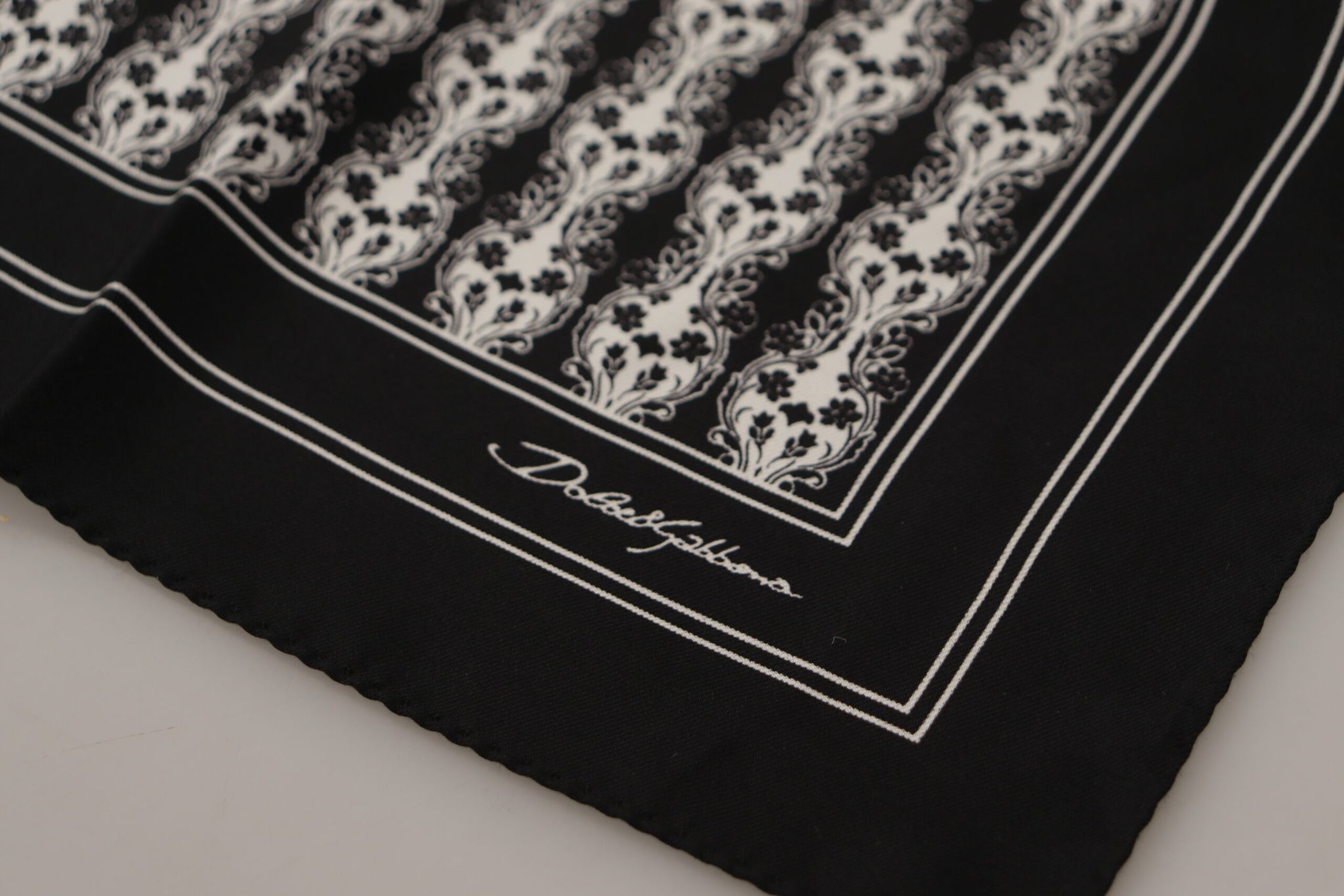 Black Printed Square Handkerchief Scarf