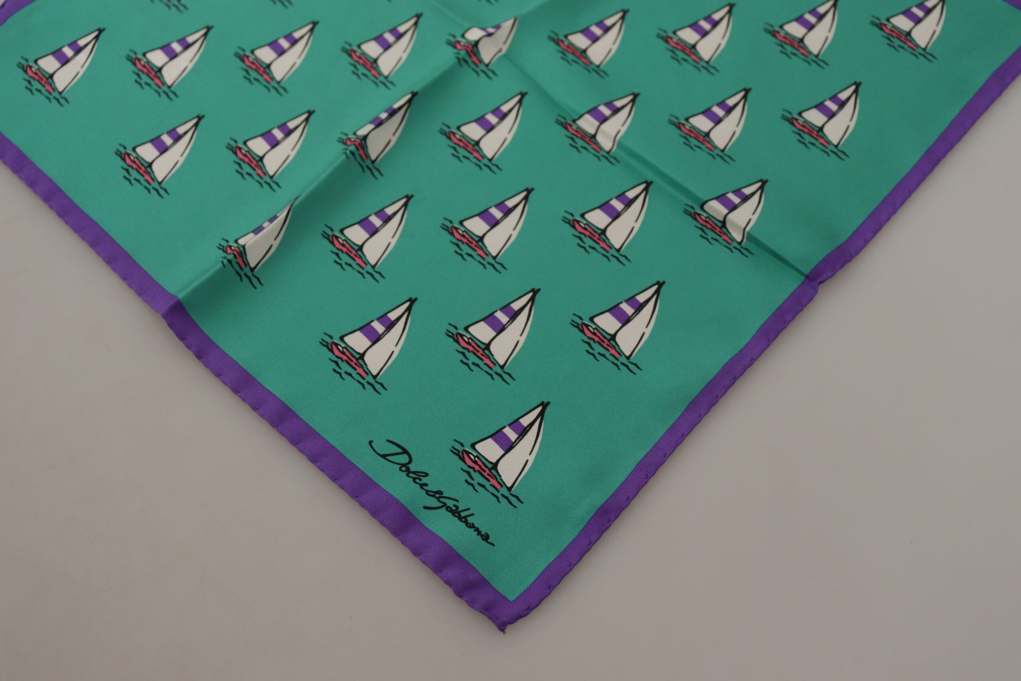 Multicolor Printed DG Logo Square Handkerchief Scarf