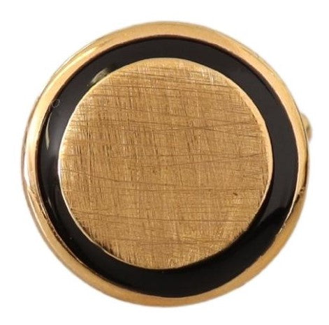 Gold Plated Brass Round Pin Men Cufflinks