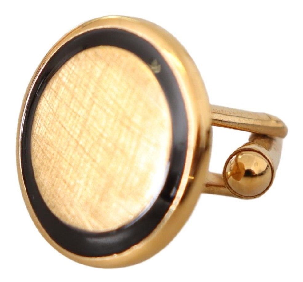 Gold Plated Brass Round Pin Men Cufflinks