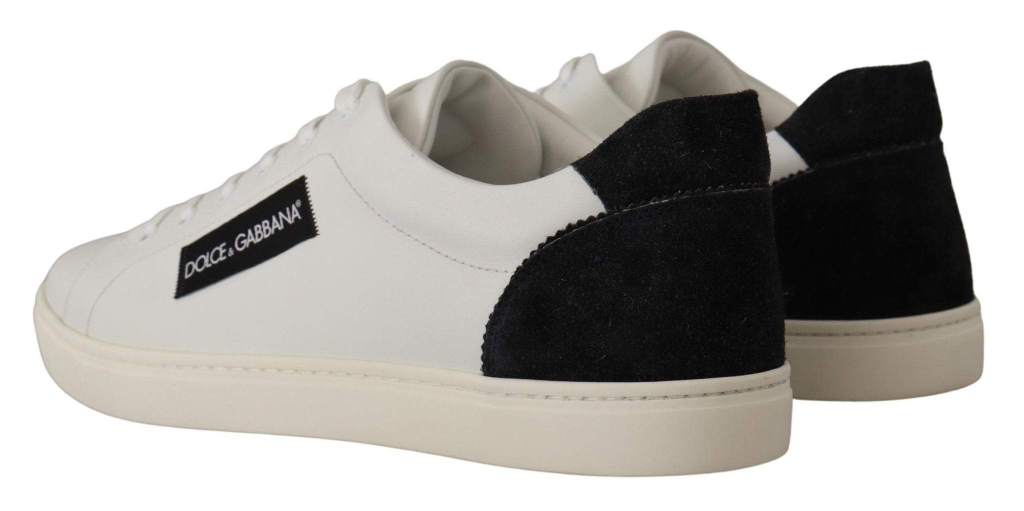 White Black Leather Low Shoes Sneakers