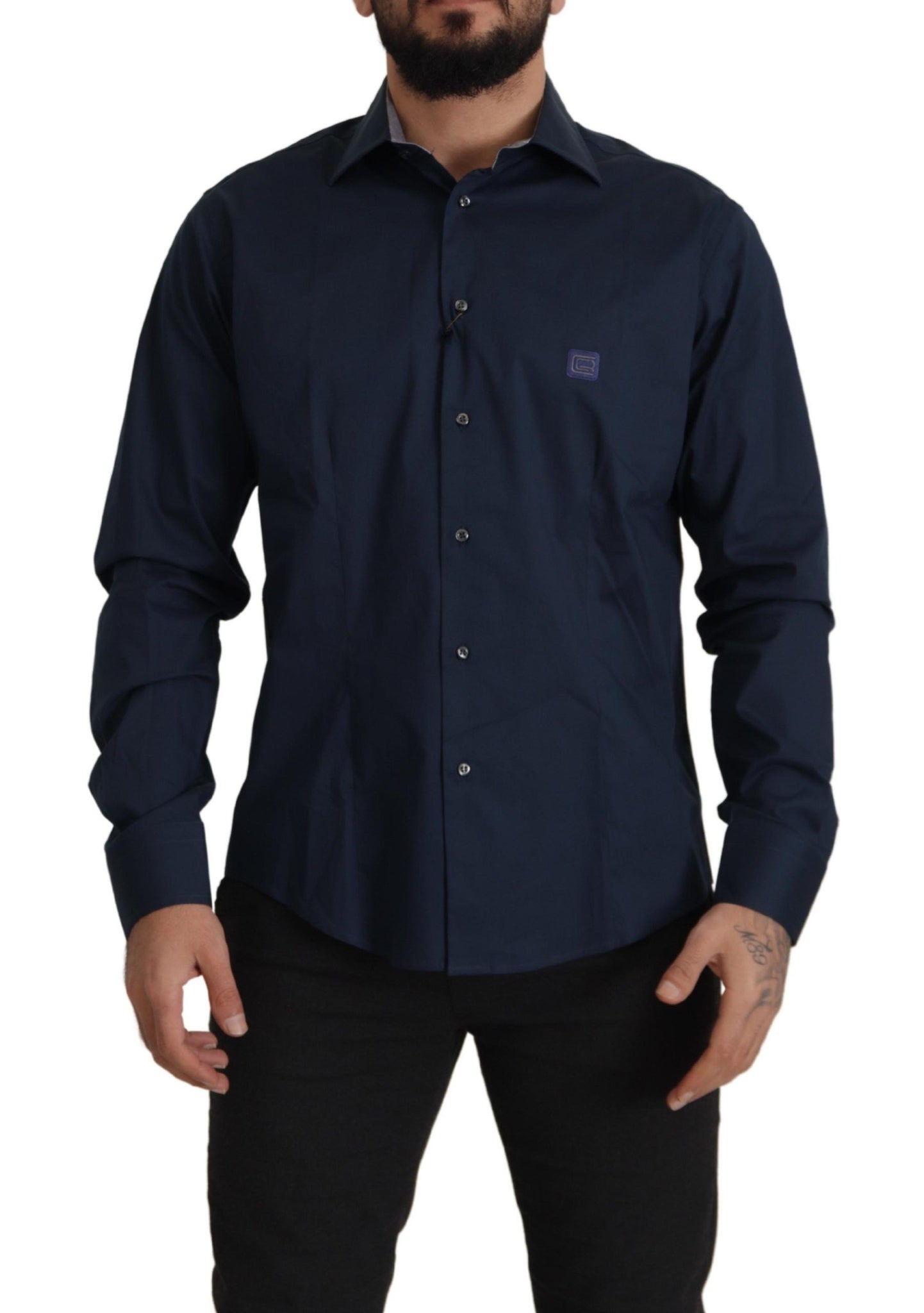 Navy Blue Cotton Dress Formal Shirt