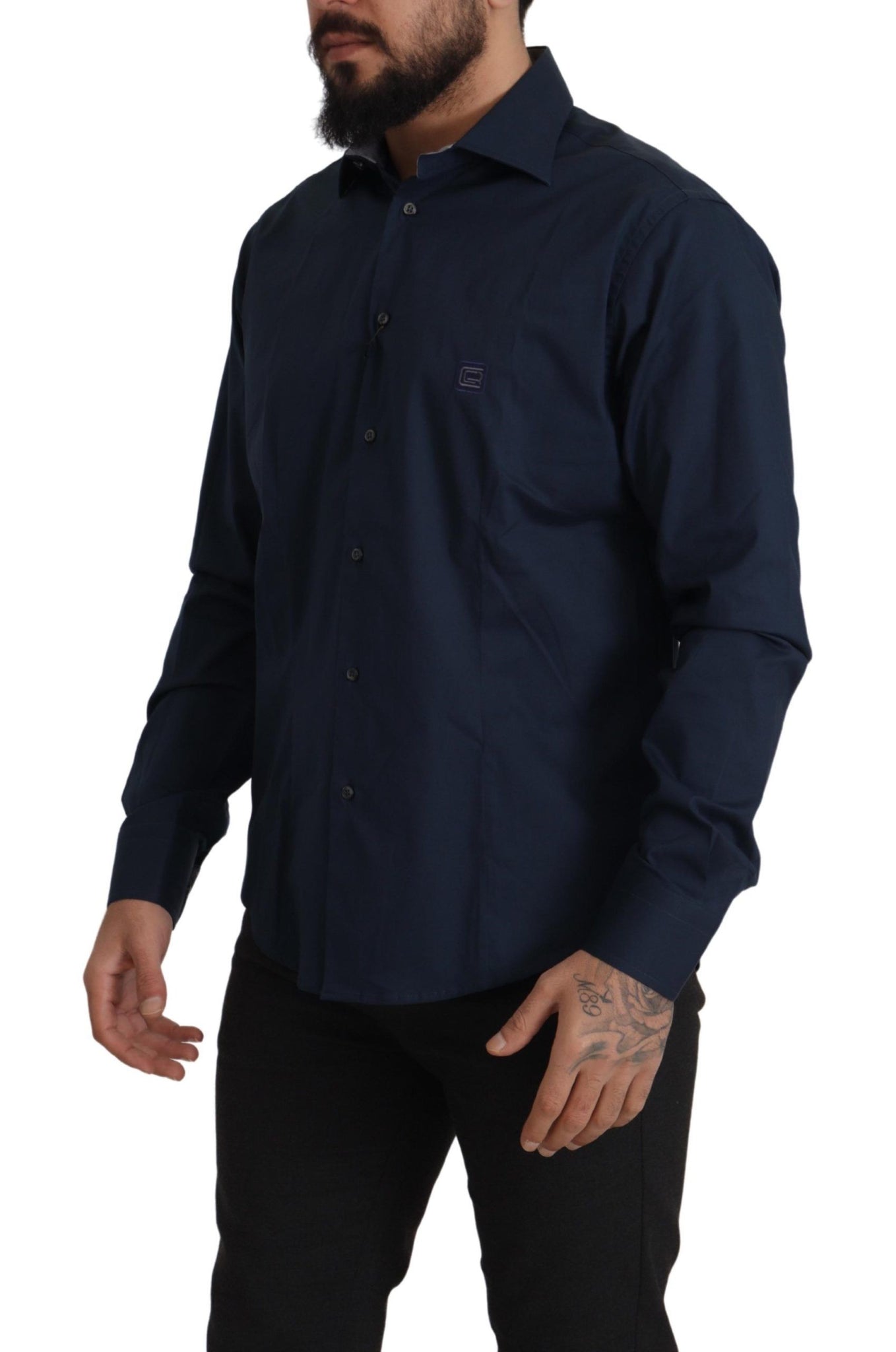 Navy Blue Cotton Dress Formal Shirt