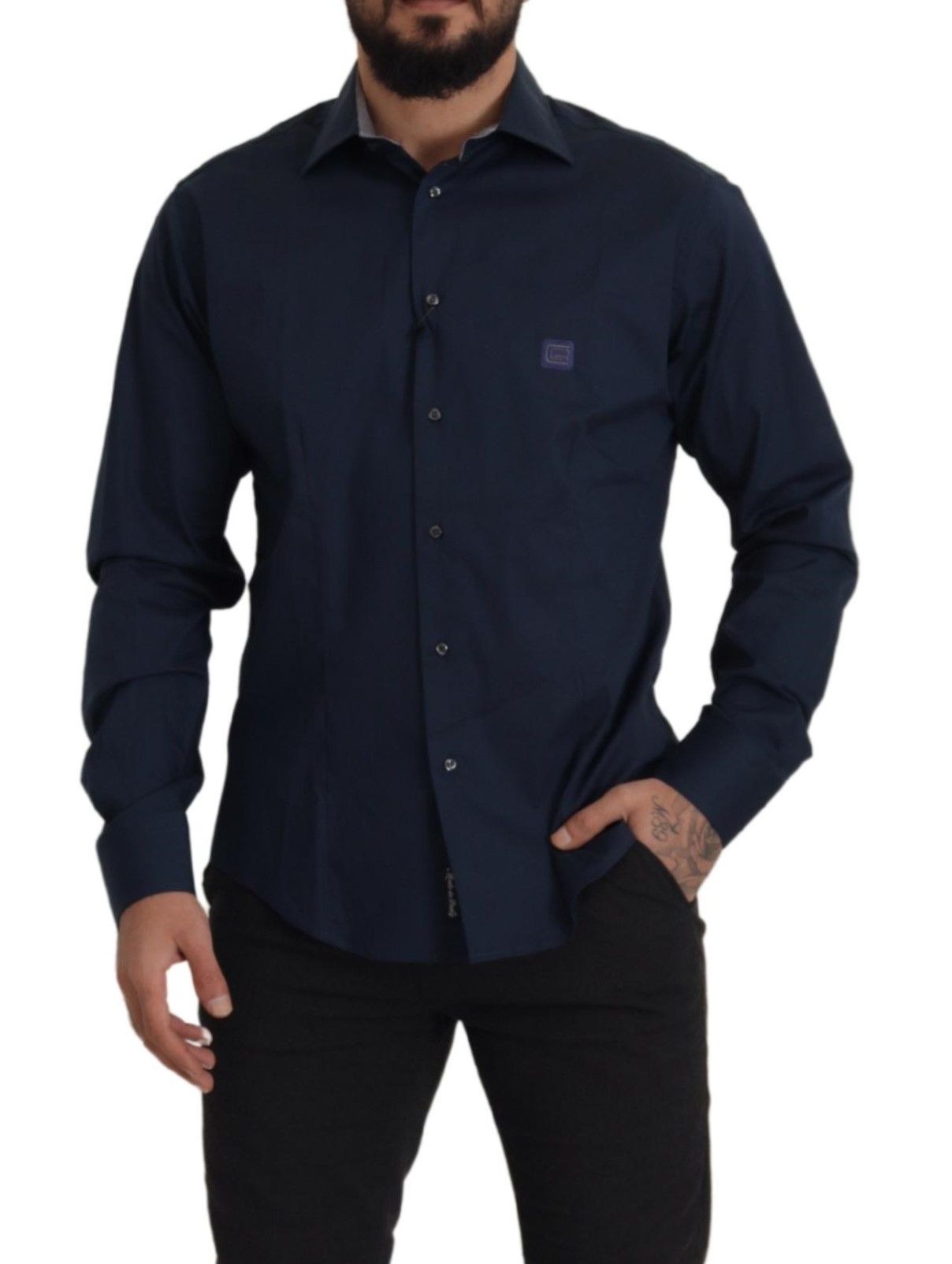 Navy Blue Cotton Dress Formal Shirt