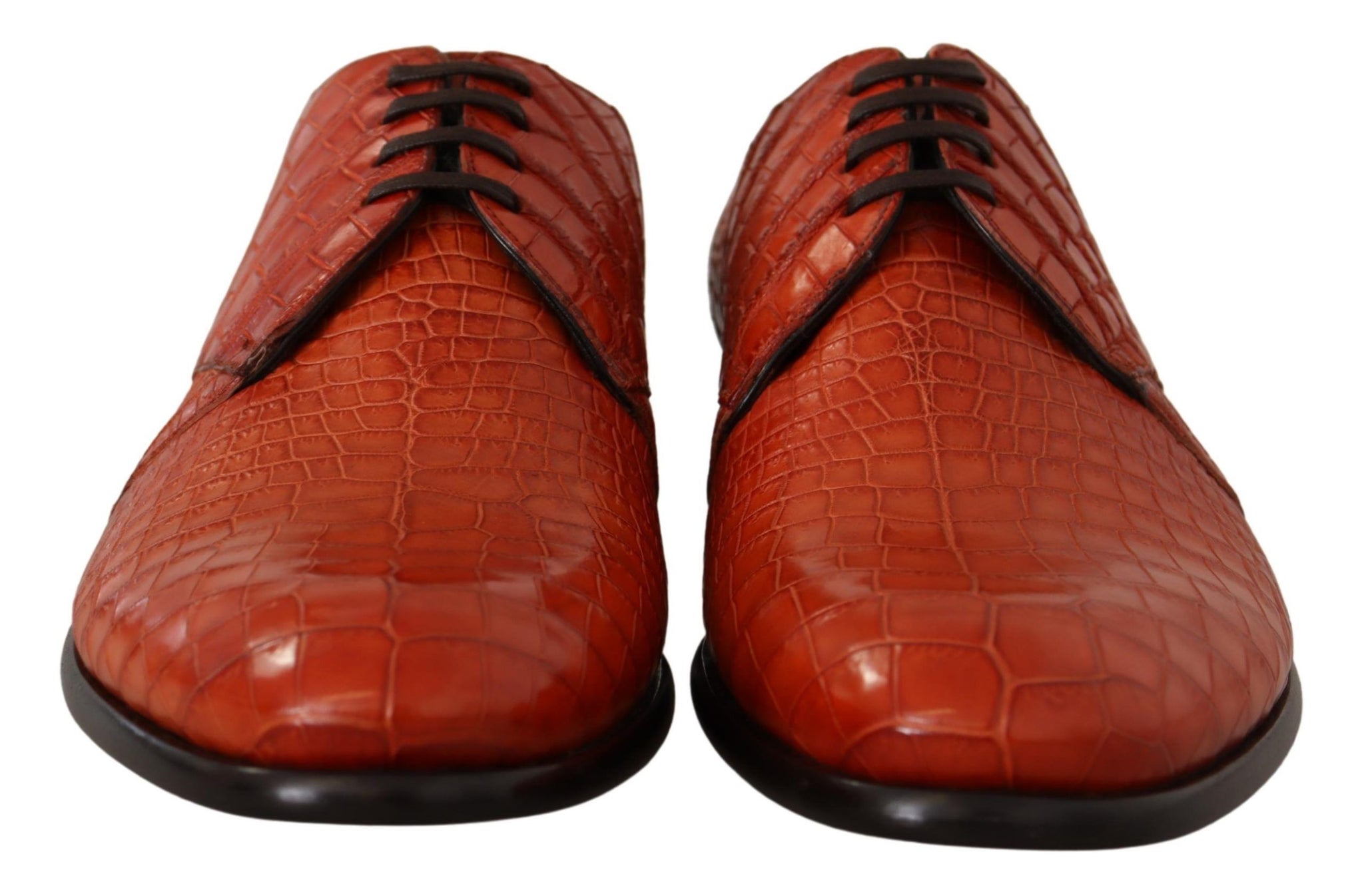 Orange Exotic Leather Dress Derby Shoes