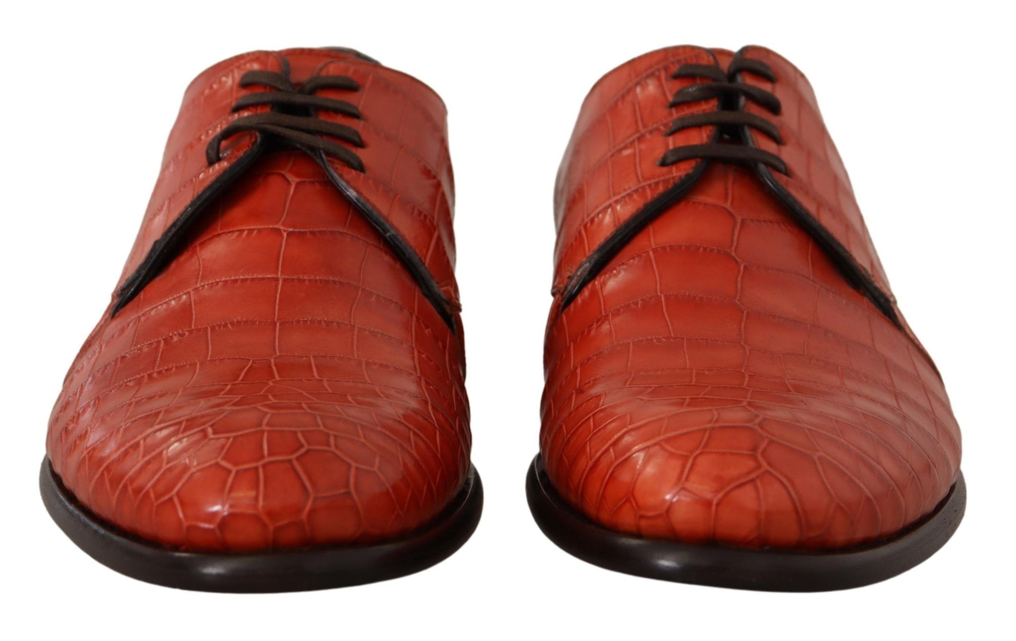 Orange Exotic Leather Dress Derby Shoes