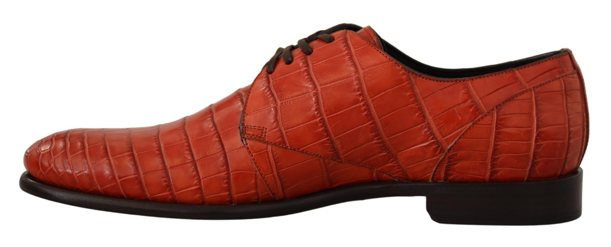 Orange Exotic Leather Dress Derby Shoes